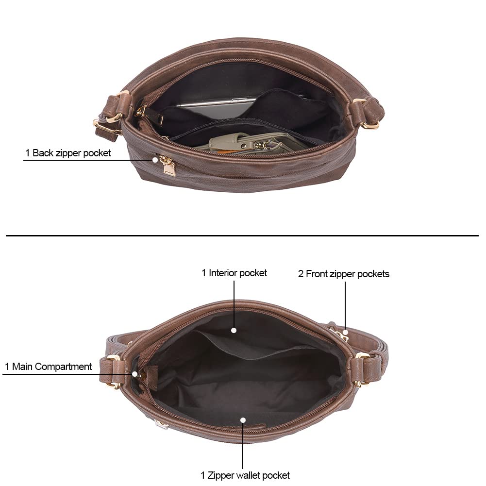 Foto 6 pulgar | Bolsos Tipo Bandolera Cluci Para Mujer De Piel Suave Con Correa Ajustable - Venta Internacional.