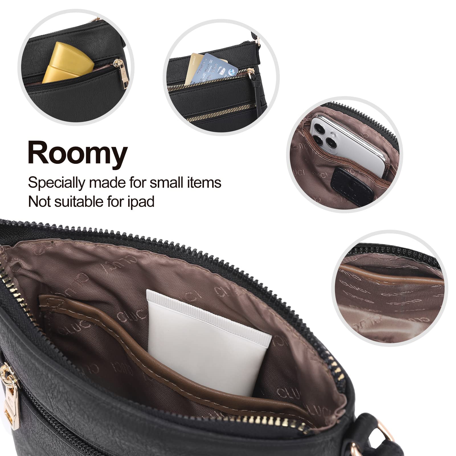 Foto 4 | Monederos Tipo Bandolera Cluci Small Para Mujer Con Correa Ajustable - Venta Internacional.