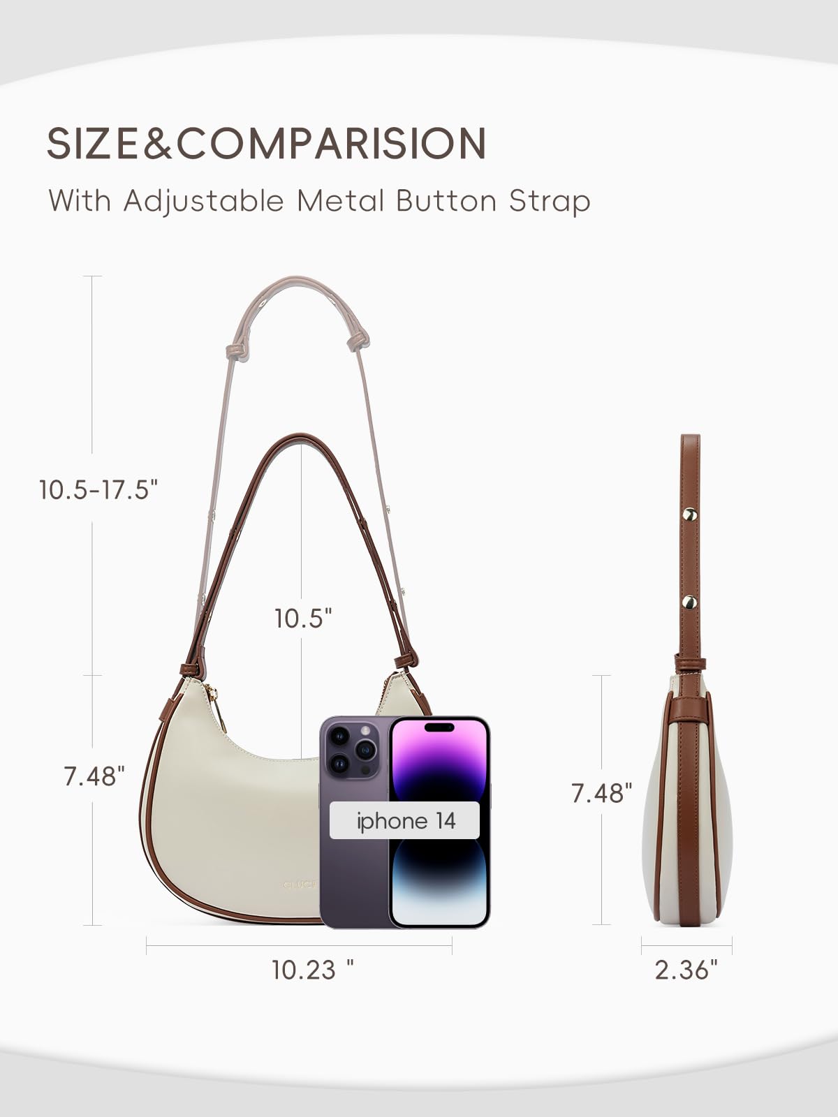 Foto 4 pulgar | Bolso De Hombro Cluci Small Hobo Tote Bolso De Mano Para Mujer De Piel - Venta Internacional.