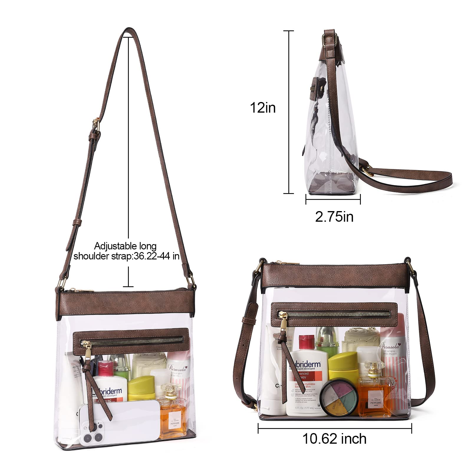Foto 4 pulgar | Bolso Bandolera Cluci De Piel De Pvc Transparente Para Mujer - Venta Internacional.