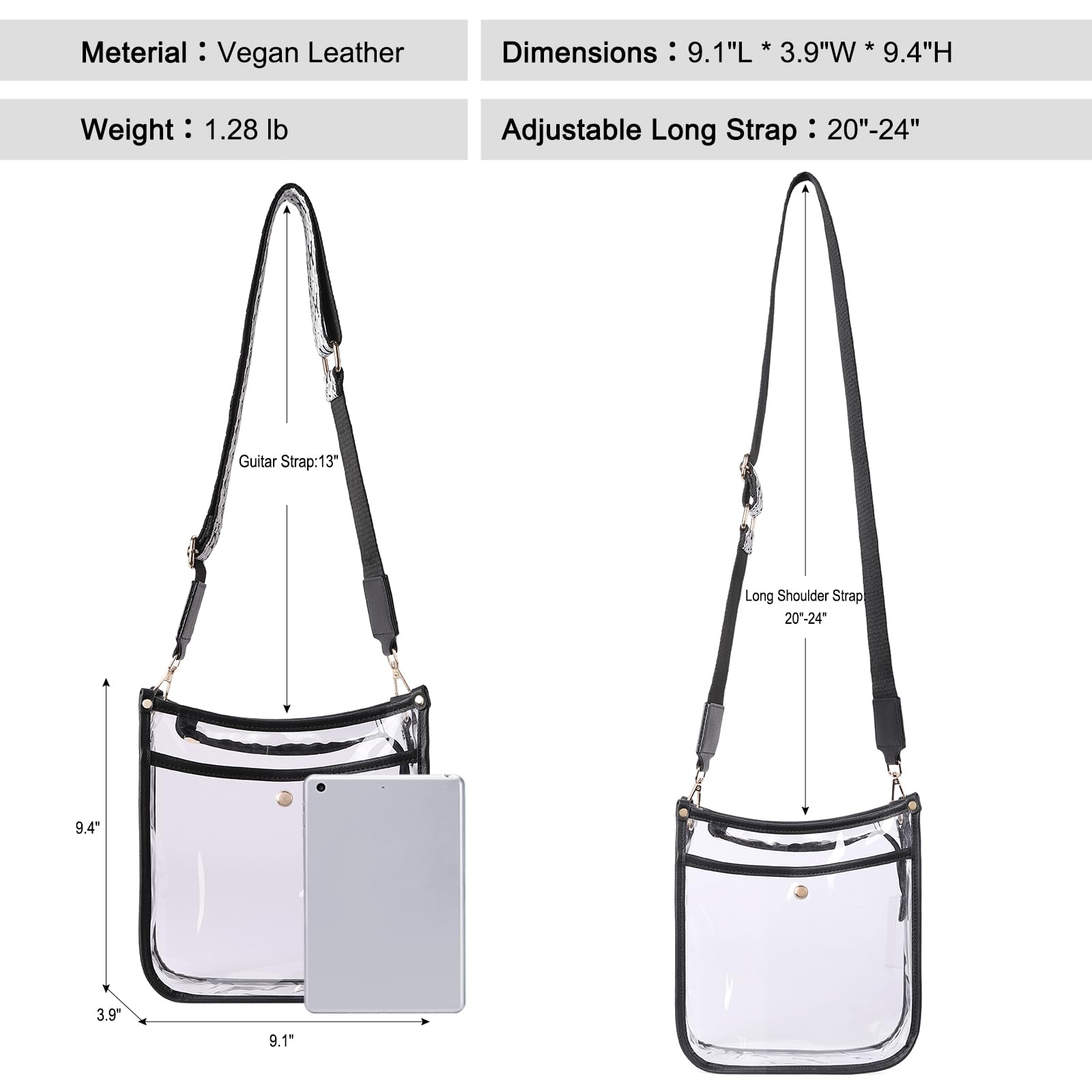 Foto 4 pulgar | Bolso Cluci Transparente Para Estadios, Eventos, Bandolera Impermeable - Venta Internacional.