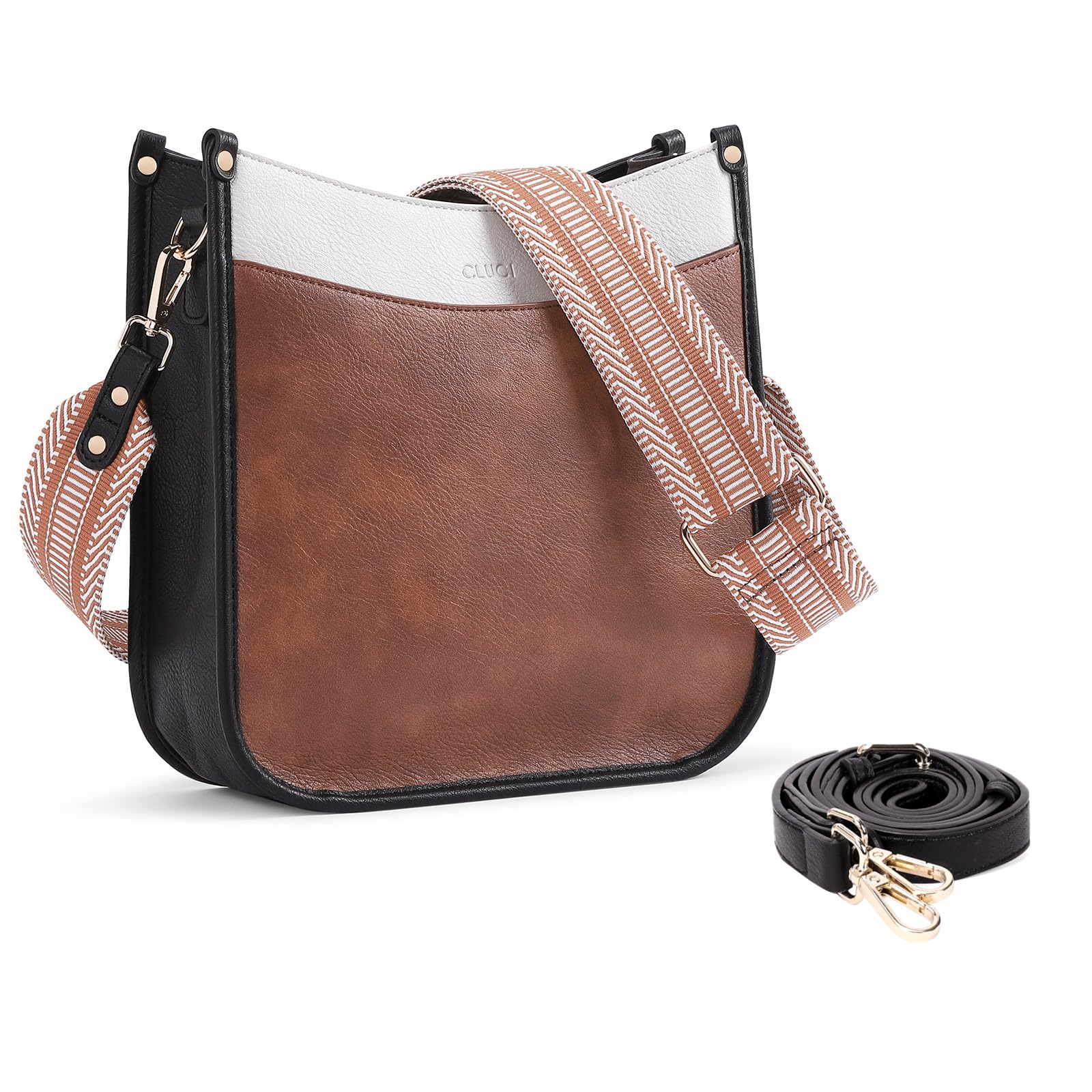 Bandolera Cluci De Piel Vegana Moderna Con Dos Correas Para Mujer - Venta Internacional.