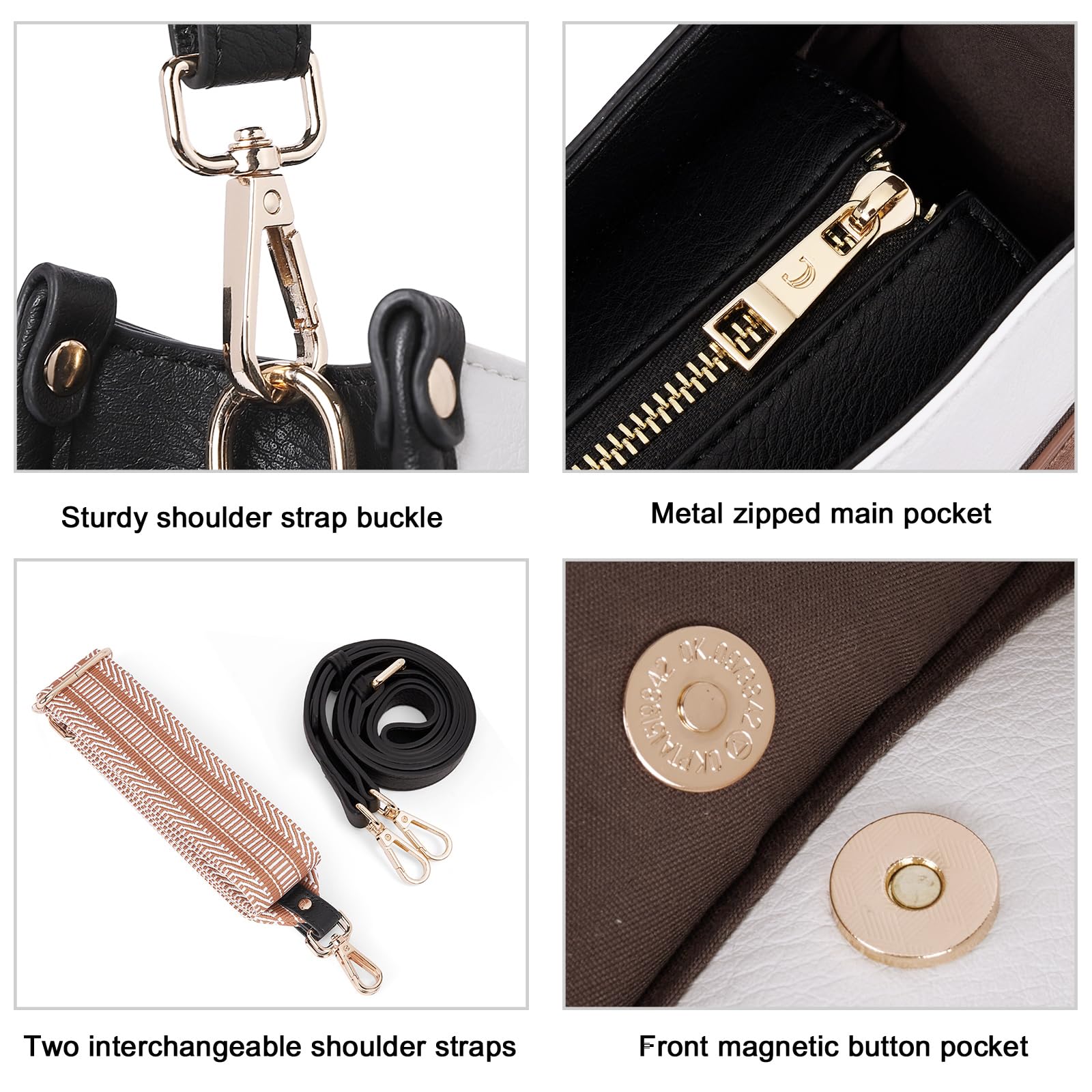 Foto 4 pulgar | Bandolera Cluci De Piel Vegana Moderna Con Dos Correas Para Mujer - Venta Internacional.