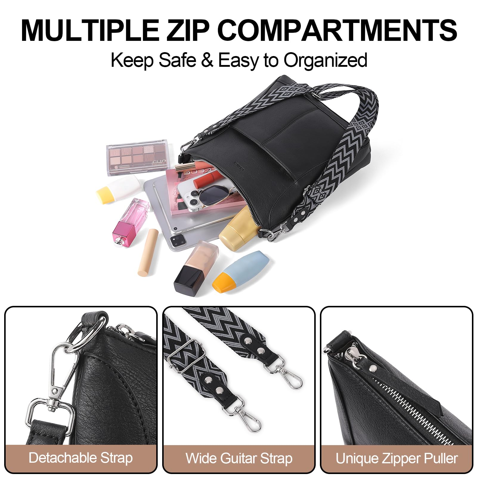 Foto 4 pulgar | Bandolera Cluci De Piel Con Bandolera Mediana Para Mujer - Venta Internacional.