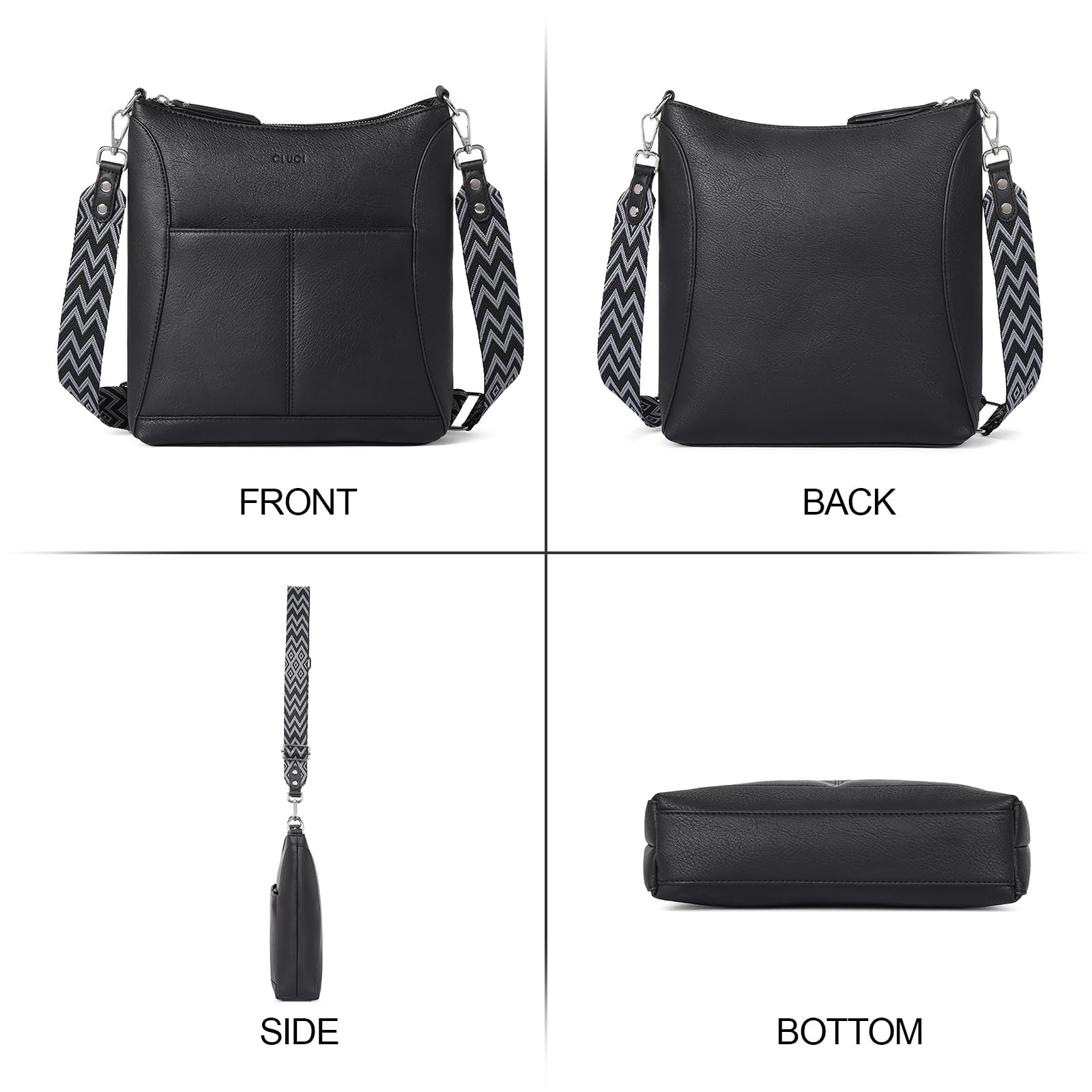 Foto 7 pulgar | Bandolera Cluci De Piel Con Bandolera Mediana Para Mujer - Venta Internacional.