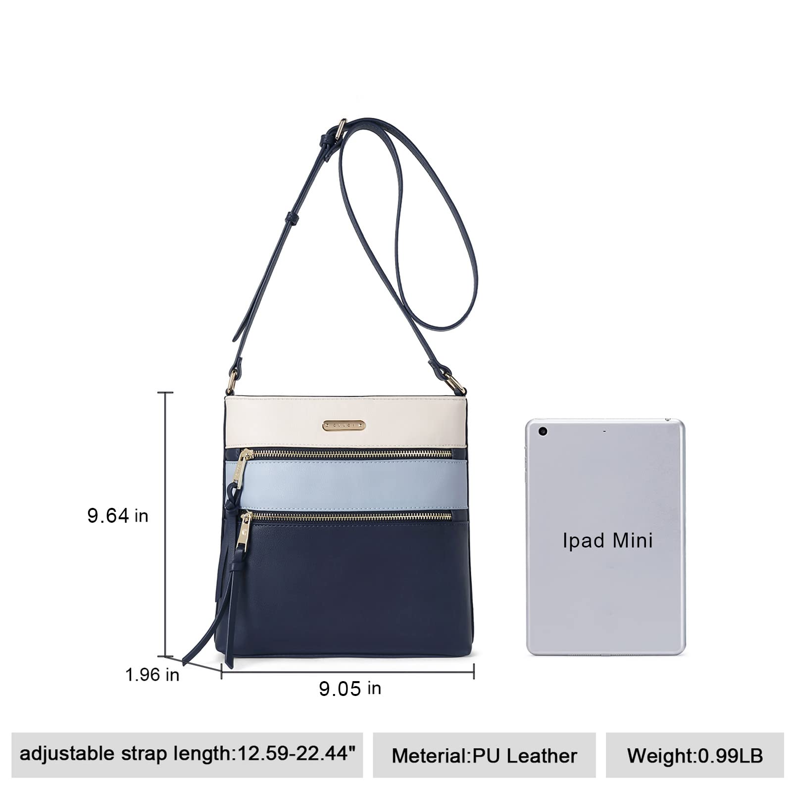 Foto 4 pulgar | Bolsos Tipo Bandolera Cluci Para Mujer De Piel Suave Con Correa Ajustable - Venta Internacional.