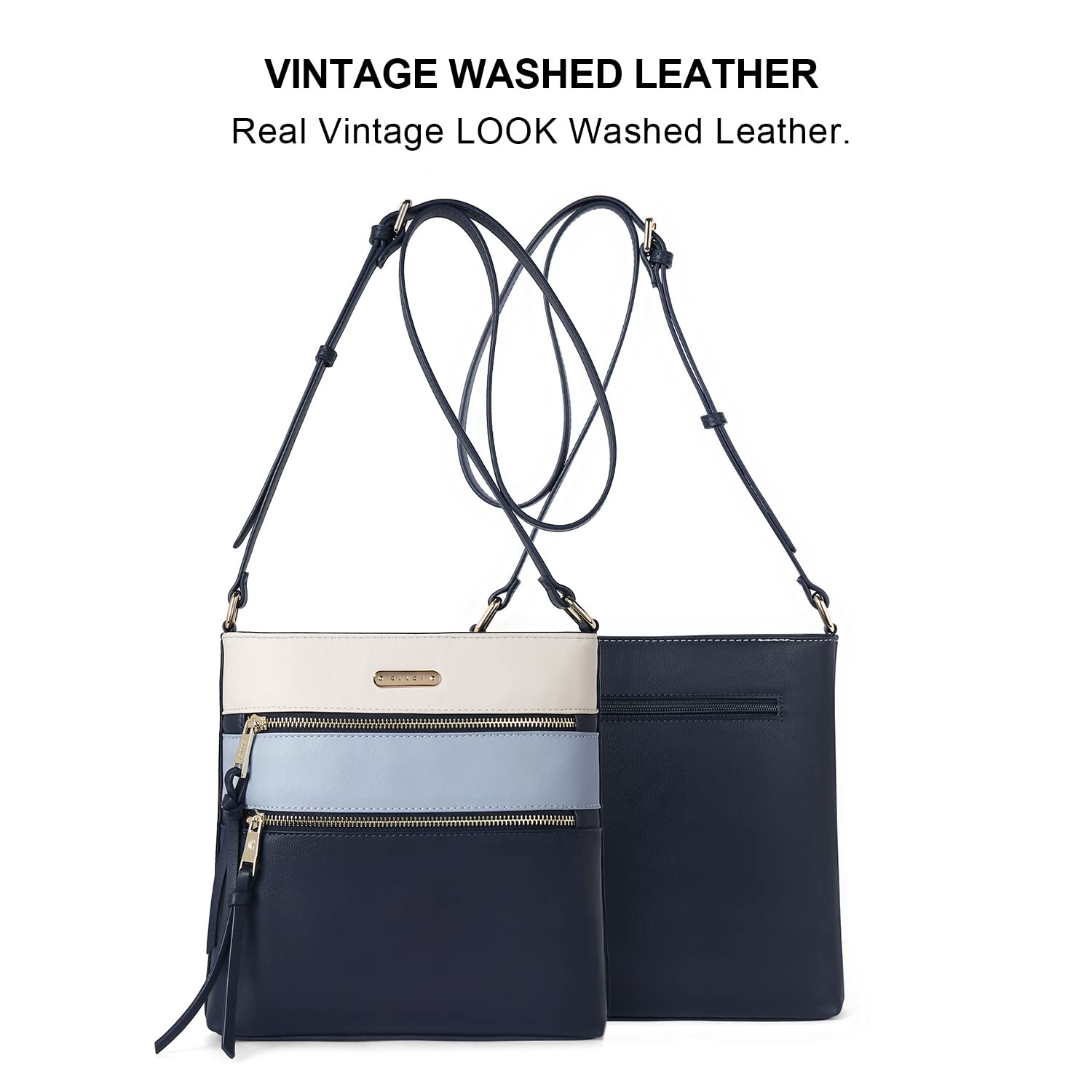 Foto 7 pulgar | Bolsos Tipo Bandolera Cluci Para Mujer De Piel Suave Con Correa Ajustable - Venta Internacional.