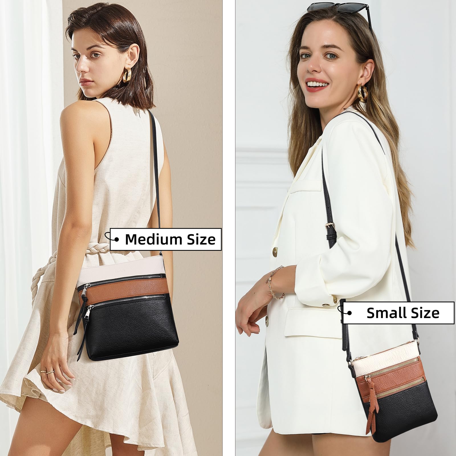 Foto 2 | Bolsos Tipo Bandolera Cluci Para Mujer De Piel Suave Con Correa Ajustable - Venta Internacional.