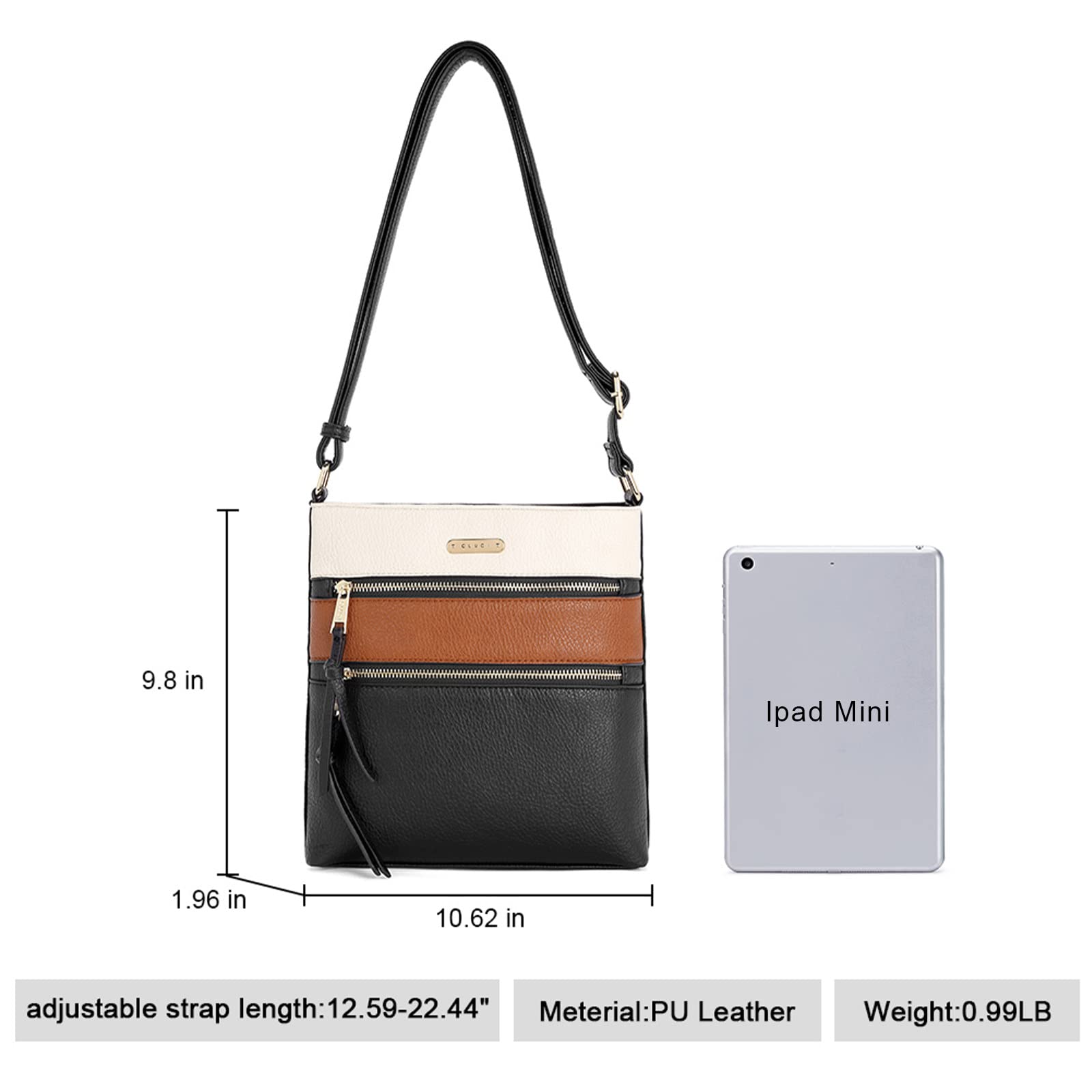 Foto 4 pulgar | Bolsos Tipo Bandolera Cluci Para Mujer De Piel Suave Con Correa Ajustable - Venta Internacional.