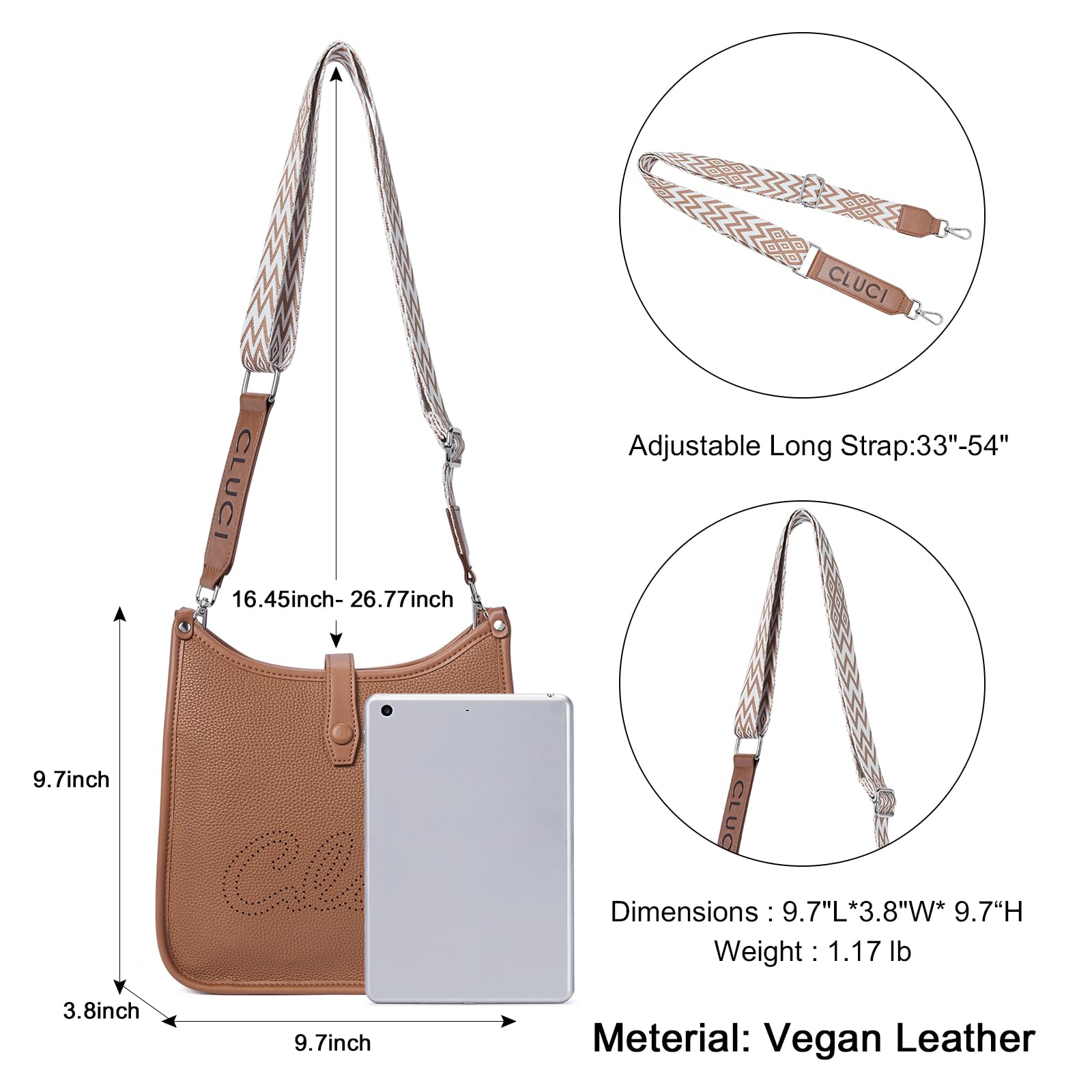 Foto 4 pulgar | Bandolera Cluci Trendy Fashion De Cuero Vegano Para Mujer - Venta Internacional.
