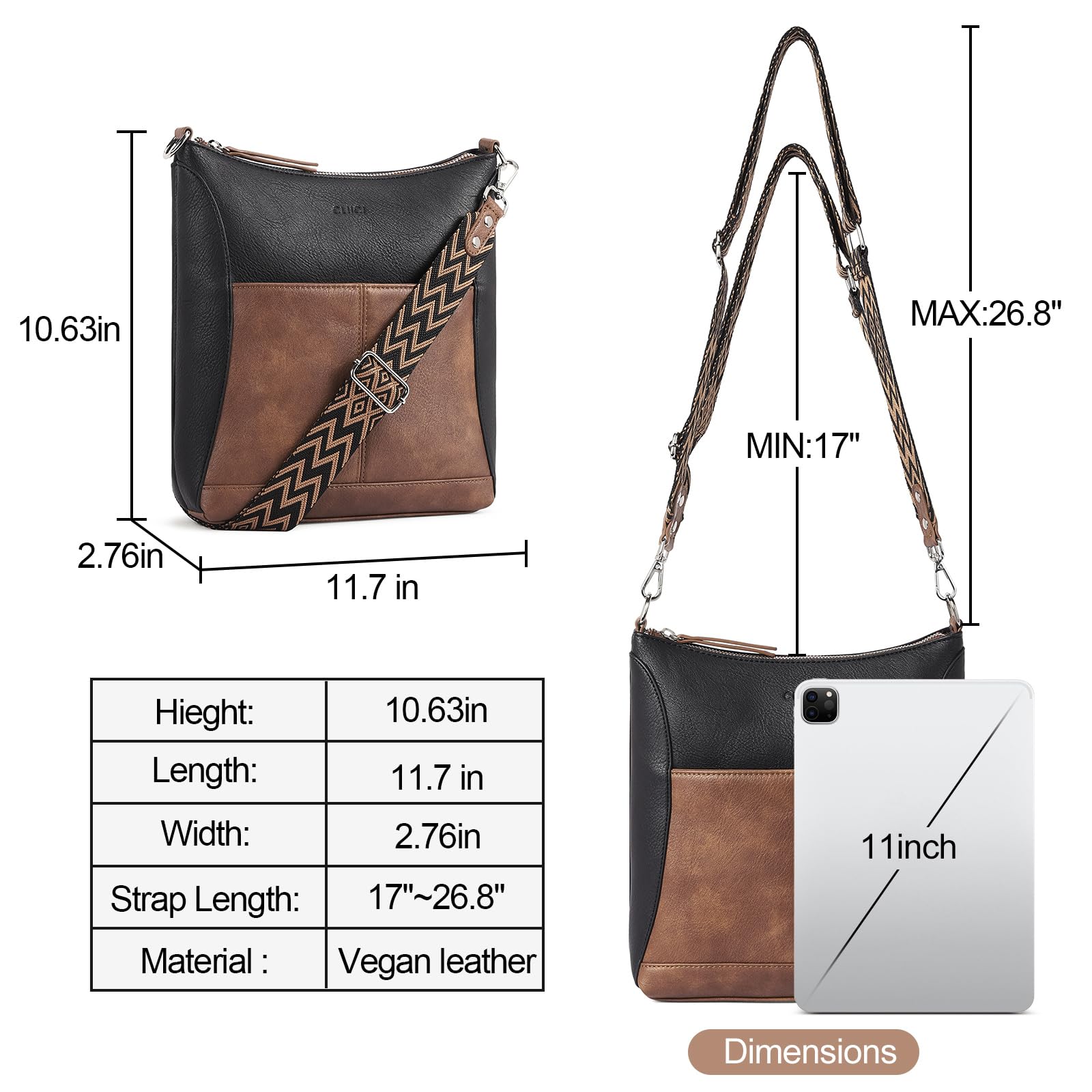 Foto 4 pulgar | Bandolera Cluci De Piel Con Bandolera Mediana Para Mujer - Venta Internacional.