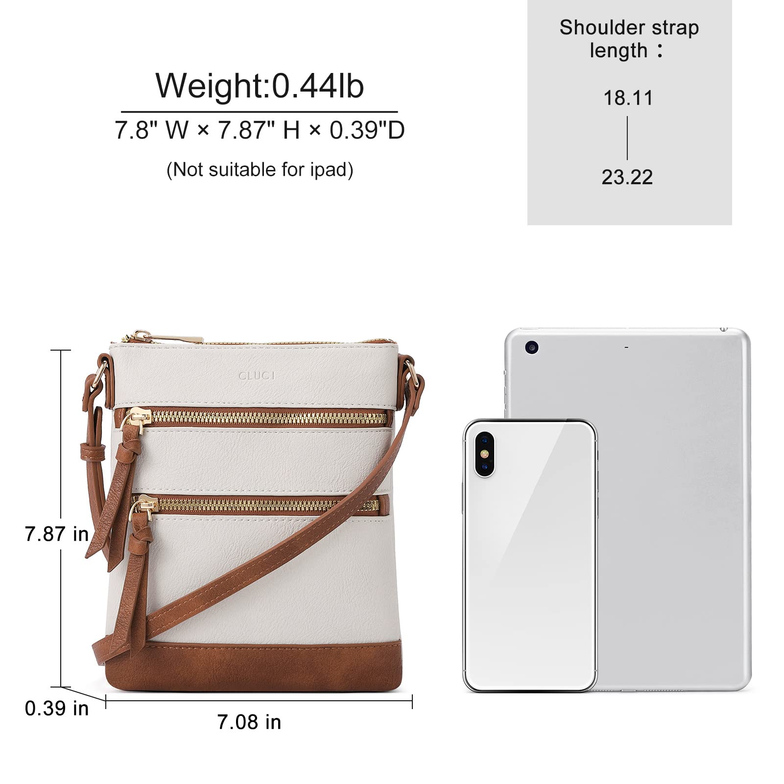 Foto 3 | Monederos Tipo Bandolera Cluci Small Para Mujer Con Correa Ajustable - Venta Internacional.