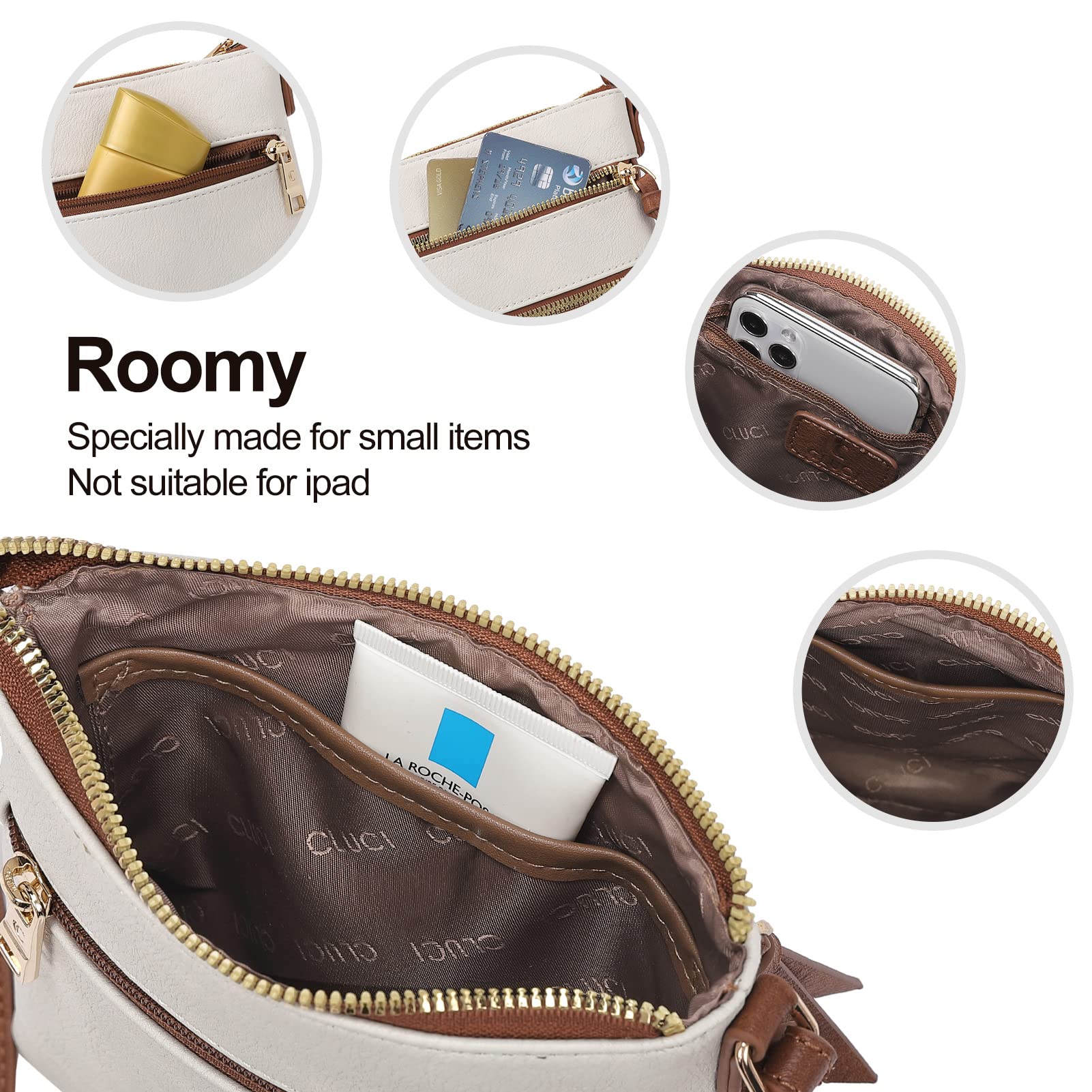 Foto 4 | Monederos Tipo Bandolera Cluci Small Para Mujer Con Correa Ajustable - Venta Internacional.
