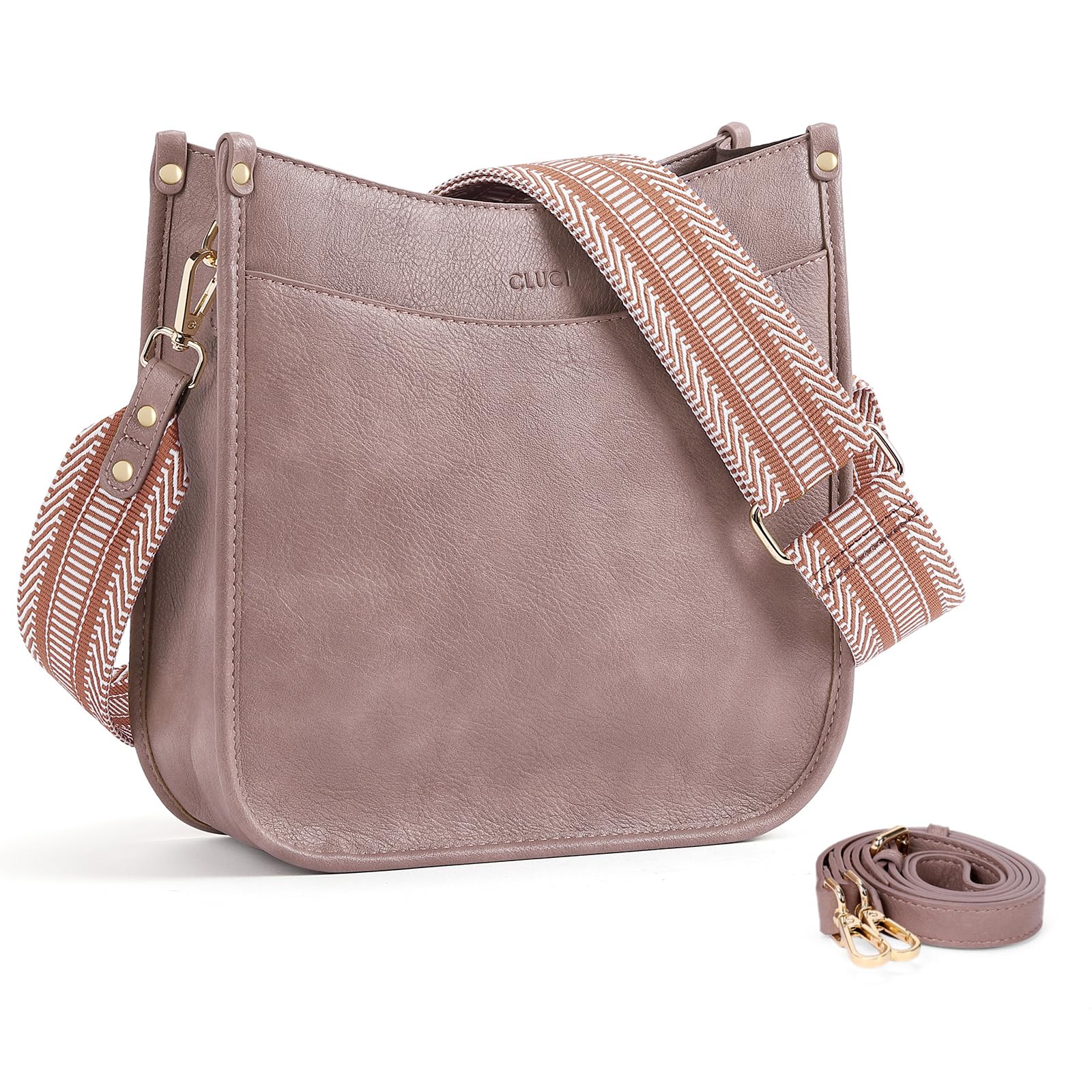 Bolso Bandolera Cluci De Piel Vegana A La Moda Hobo Purple - Venta Internacional.