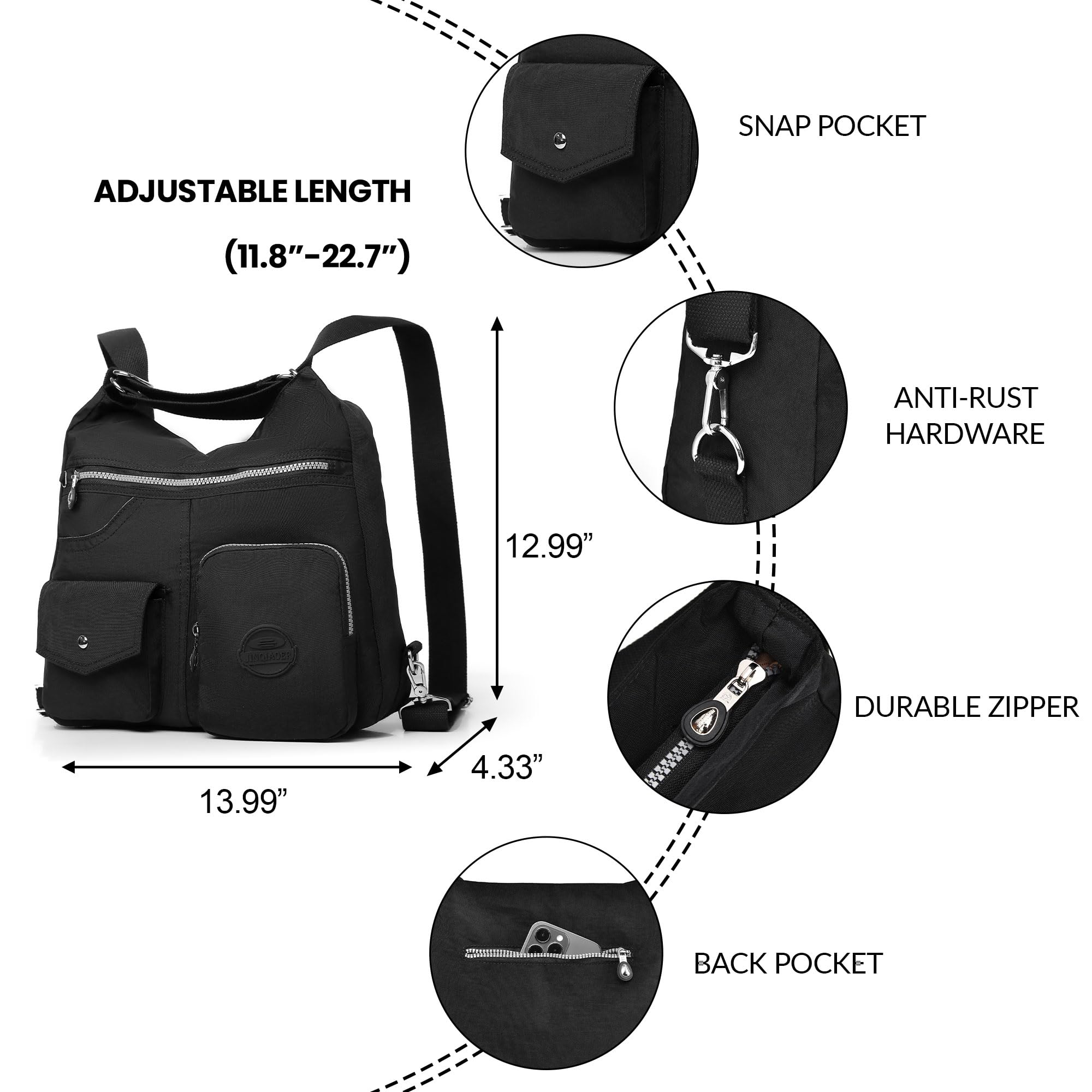 Foto 5 | Bandolera Dora & Liz Multiusos Resistente Al Agua Con Rfid - Venta Internacional.