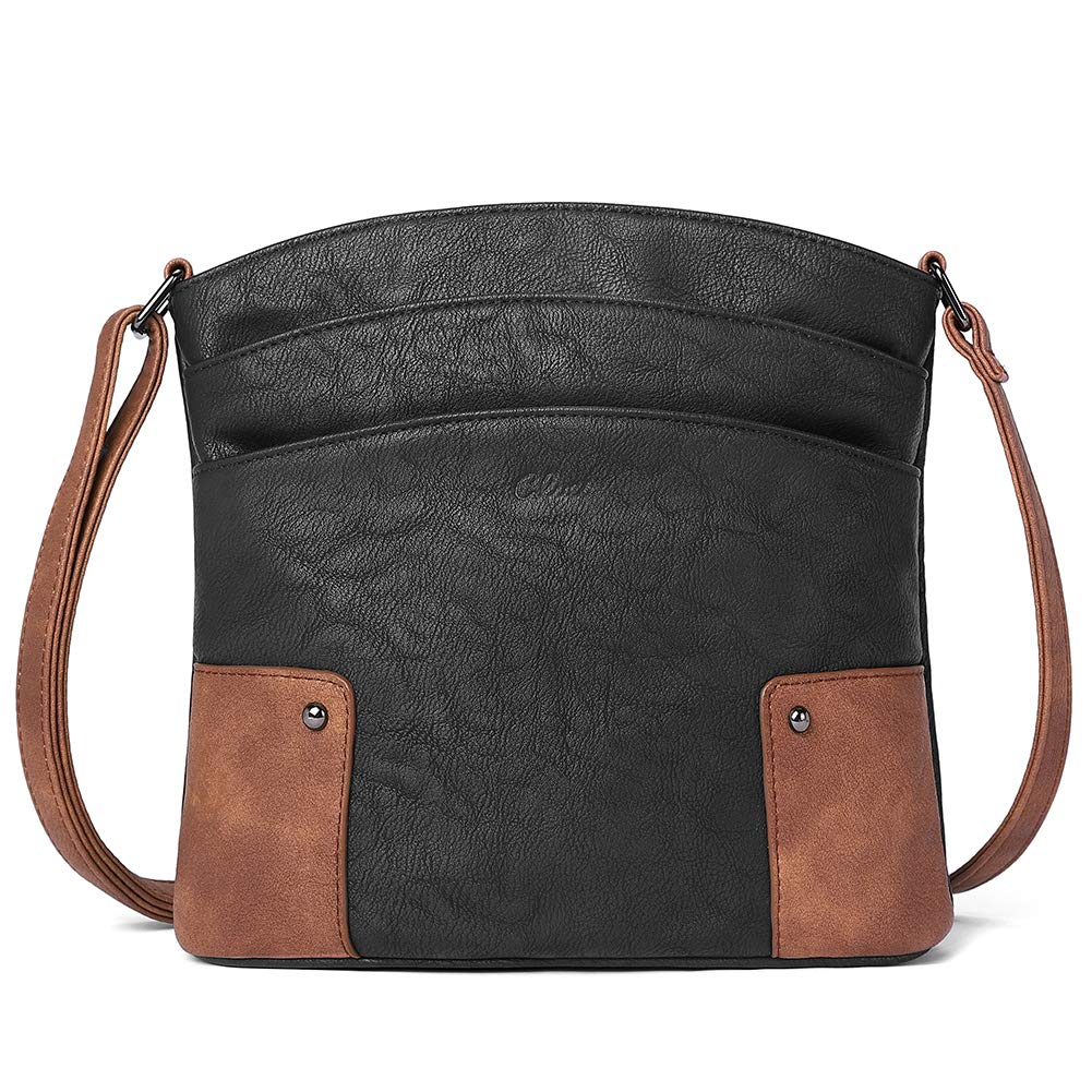 Foto 1 | Bandolera Cluci De Piel Con Tres Bolsillos, Color Negro - Venta Internacional.