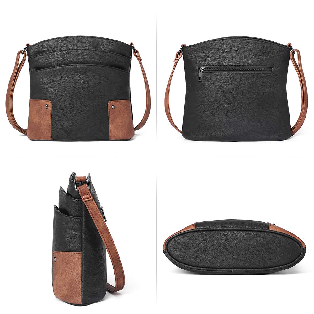 Foto 6 | Bandolera Cluci De Piel Con Tres Bolsillos, Color Negro - Venta Internacional.