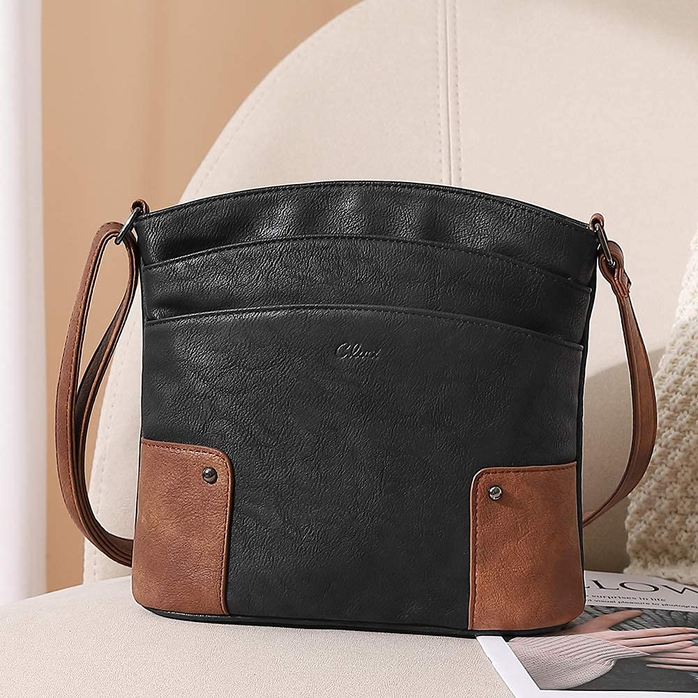 Foto 7 | Bandolera Cluci De Piel Con Tres Bolsillos, Color Negro - Venta Internacional.
