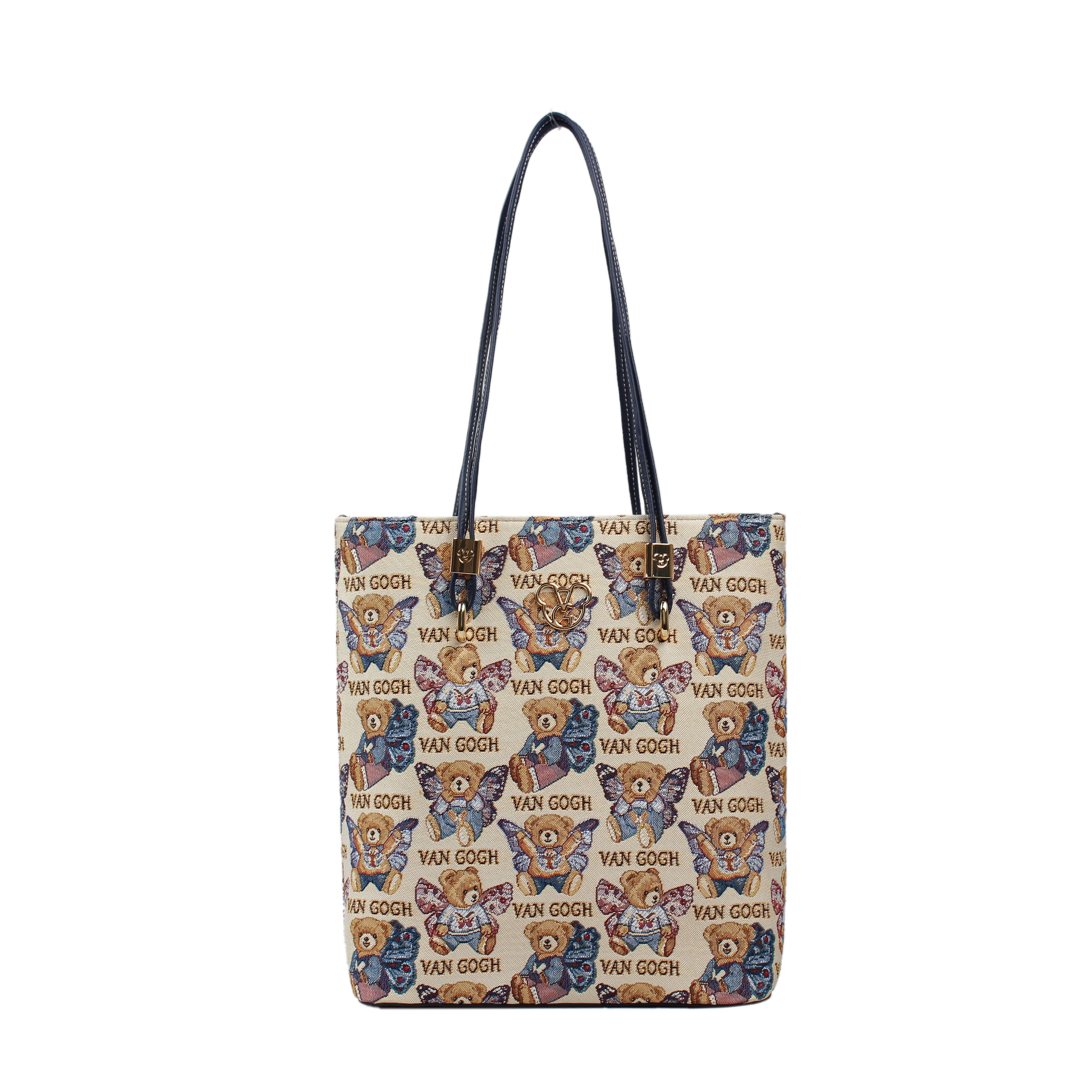 Foto 2 pulgar | Bolso Tote Van Gogh Bear By Henney Bear V089 Butterfly Bear