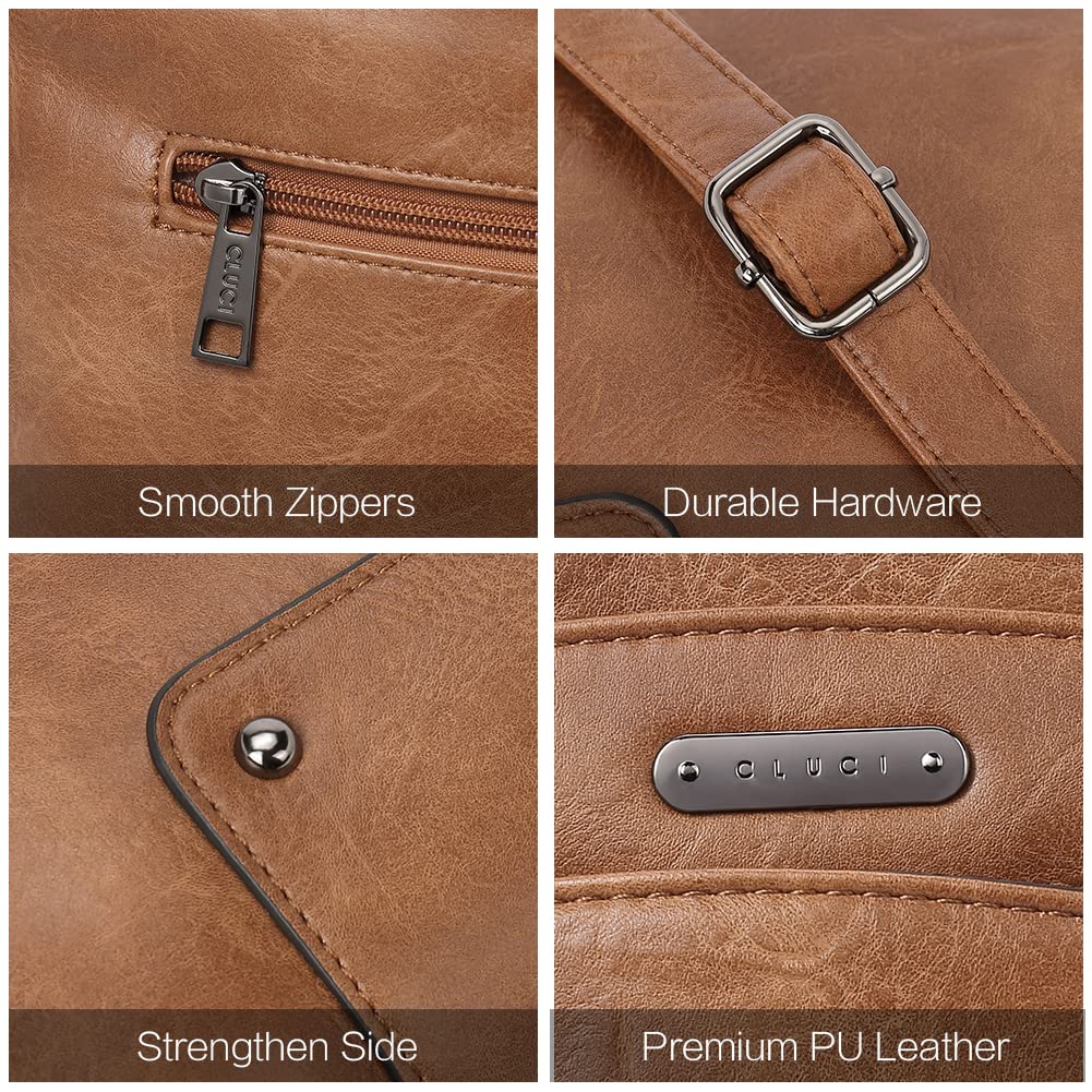 Foto 4 pulgar | Bandolera Cluci De Piel, Monedero De Viaje, Vintage, Marrón Oscuro - Venta Internacional.