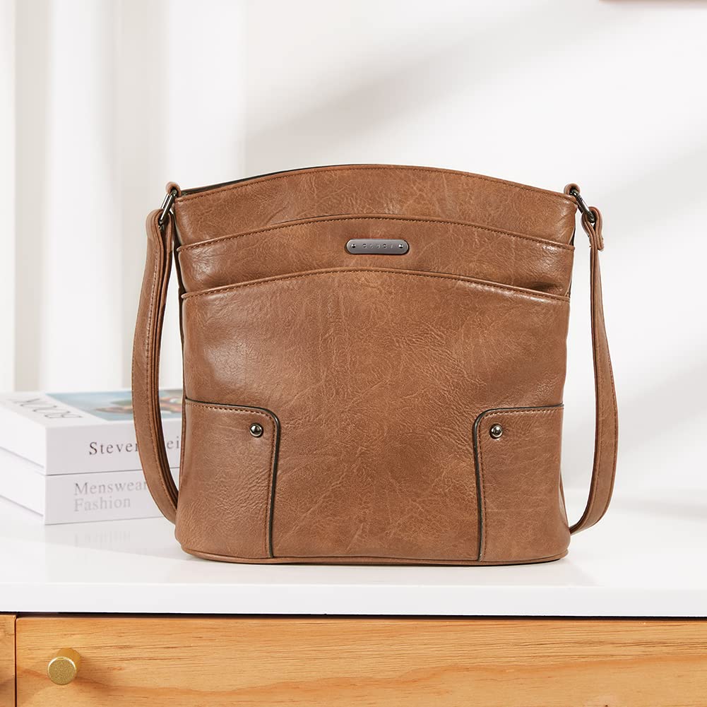 Foto 4 | Bandolera Cluci De Piel, Monedero De Viaje, Vintage, Marrón Oscuro - Venta Internacional.