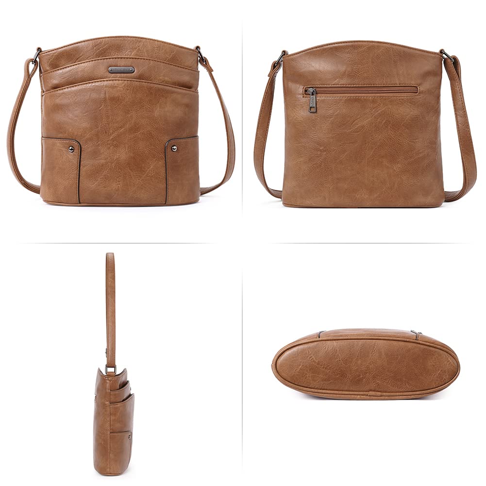 Foto 5 | Bandolera Cluci De Piel, Monedero De Viaje, Vintage, Marrón Oscuro - Venta Internacional.