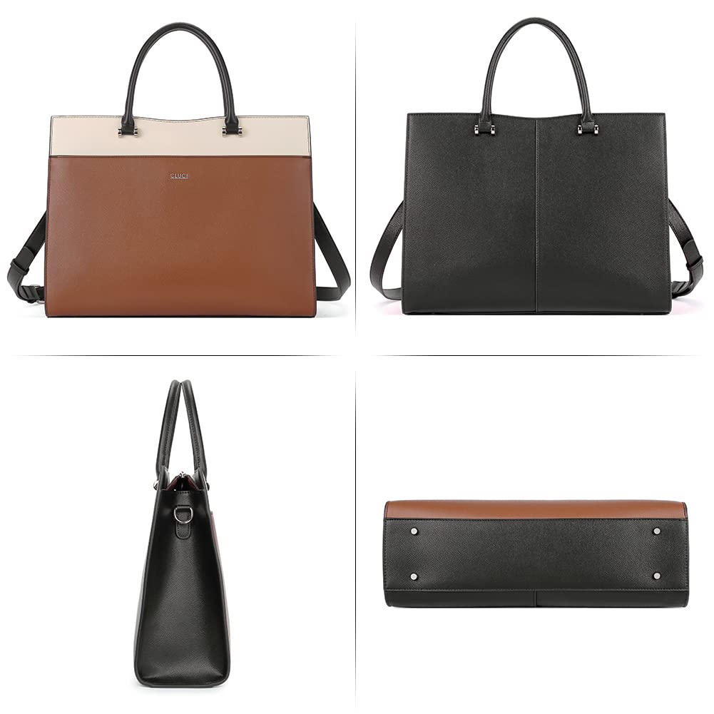 Foto 7 pulgar | Maletín Cluci Leather Women's Office Laptop 15,6 Pulgadas, Color Marrón - Venta Internacional.