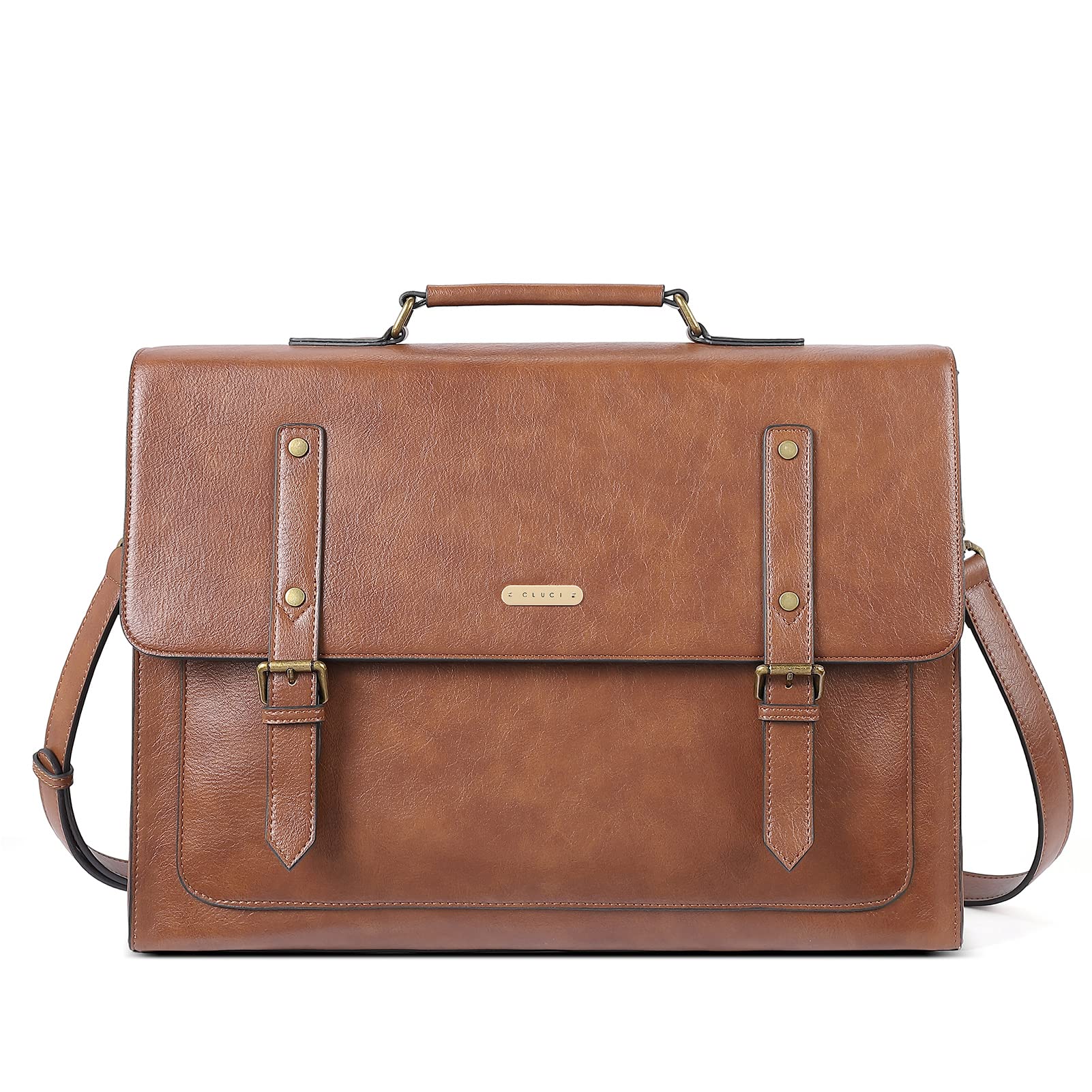 Foto 1 | Bolsa Para Portátil Cluci Para Mujer, 15.6 Pulgadas, Piel Sintética, Color Marrón - Venta Internacional.