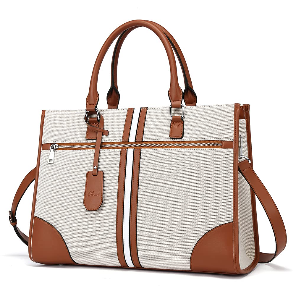 Foto 1 | Maletín Cluci Para Mujer, Piel Encerada Al Óleo, 15,6 Pulgadas, Color Marrón - Venta Internacional.