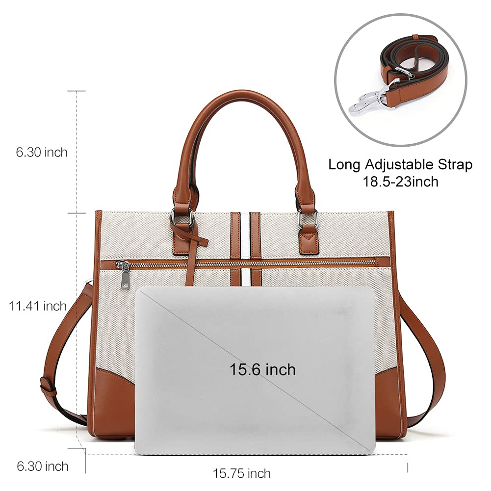 Foto 4 pulgar | Maletín Cluci Para Mujer, Piel Encerada Al Óleo, 15,6 Pulgadas, Color Marrón - Venta Internacional.
