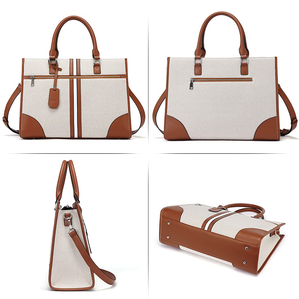 Foto 6 | Maletín Cluci Para Mujer, Piel Encerada Al Óleo, 15,6 Pulgadas, Color Marrón - Venta Internacional.