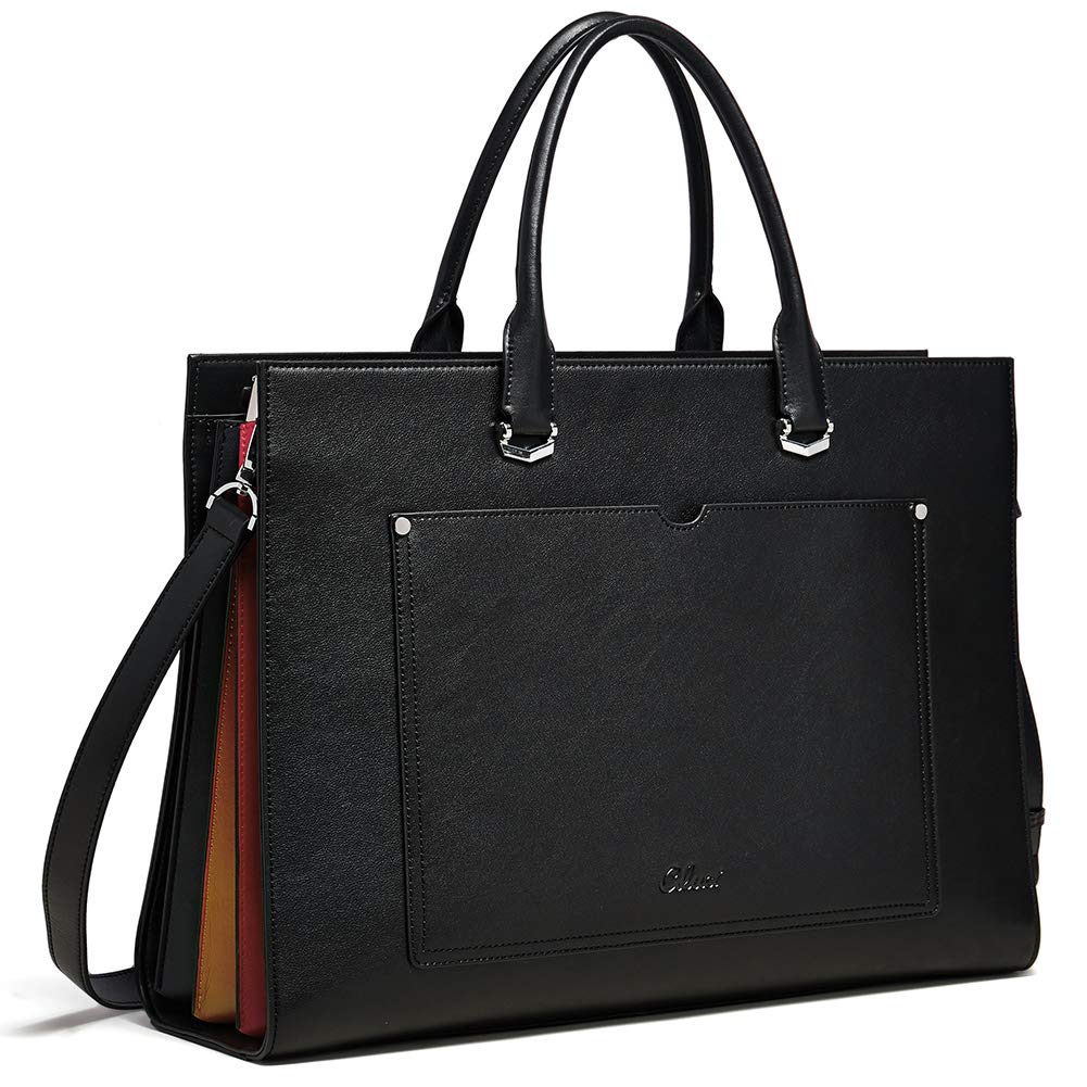 Foto 1 | Maletín Cluci Leather Para Portátil De Mujer De 15,6 Pulgadas, Color Negro - Venta Internacional.