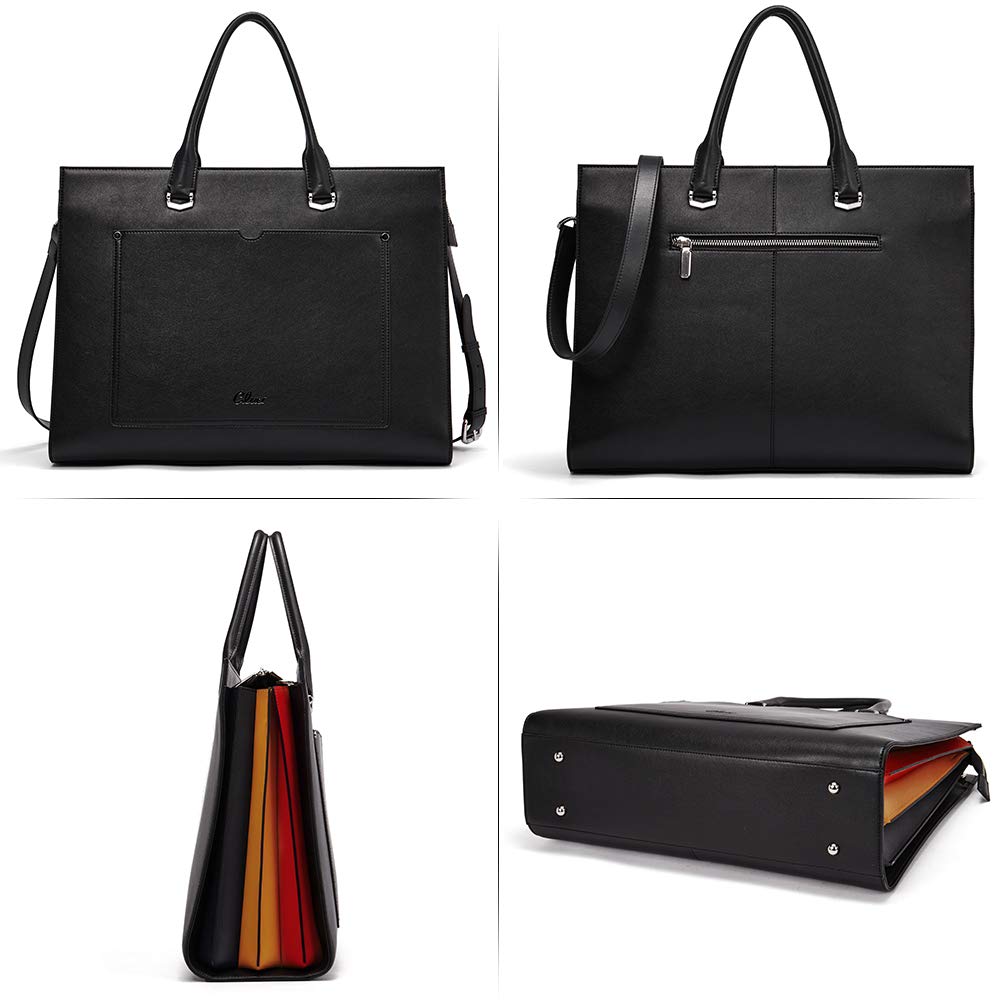 Foto 6 | Maletín Cluci Leather Para Portátil De Mujer De 15,6 Pulgadas, Color Negro - Venta Internacional.