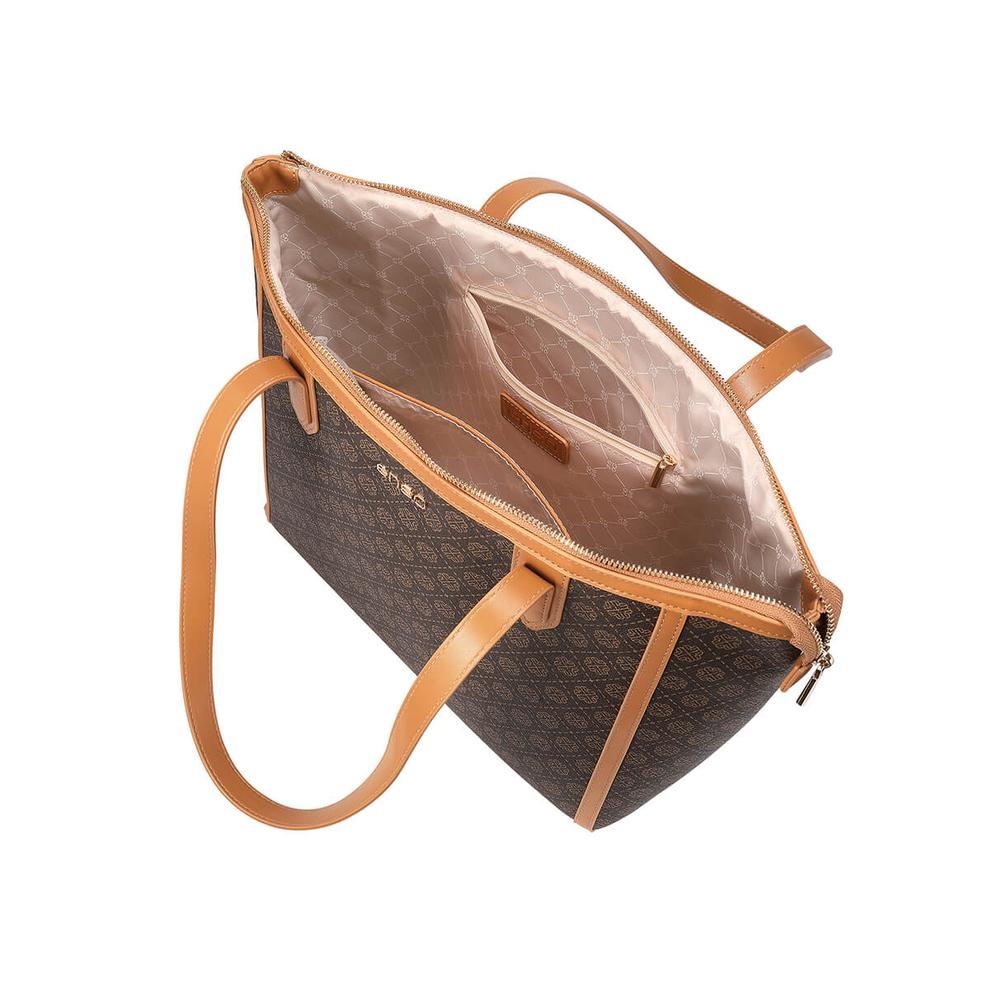 Foto 4 pulgar | Bolsa Tote Enso Mujer Eb244120ttm Monograma Café Cafe