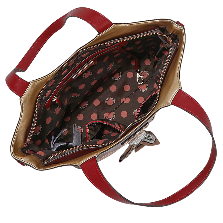 Foto 5 pulgar | Bolsa Tote Con Bolsillo Nicole Lee Pedreria Blind Date Fw24