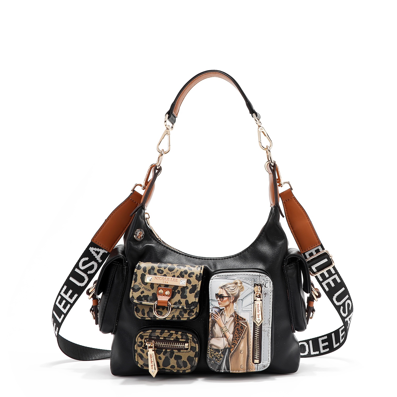 Foto 5 pulgar | Bolsa Shoulder Nicole Lee Estampada Ladies Night Fw24