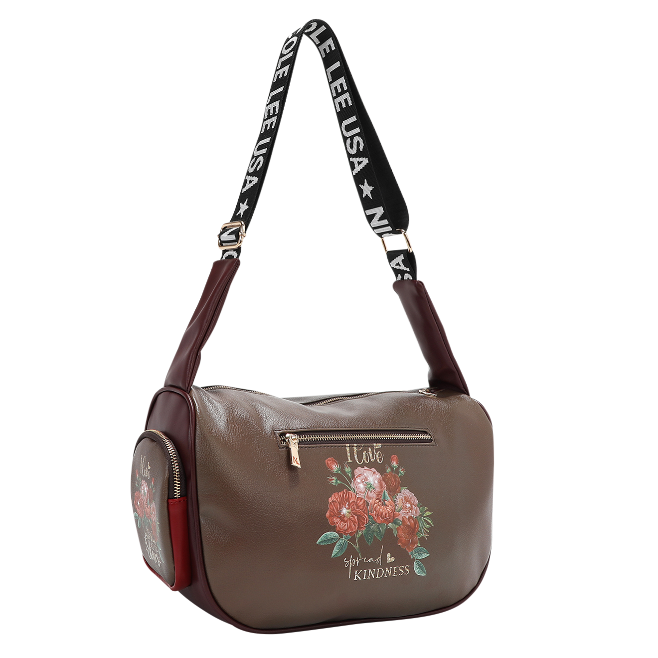Foto 3 pulgar | Bolsa Shoulder Nicole Lee Pedreria Estampado Blind Date Cafe