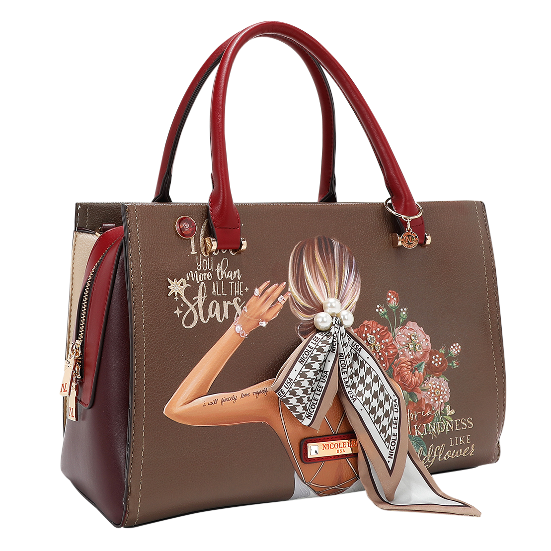 Bolsa Cuadrada Nicole Lee Pedreria Estampado Blind Date Fw24