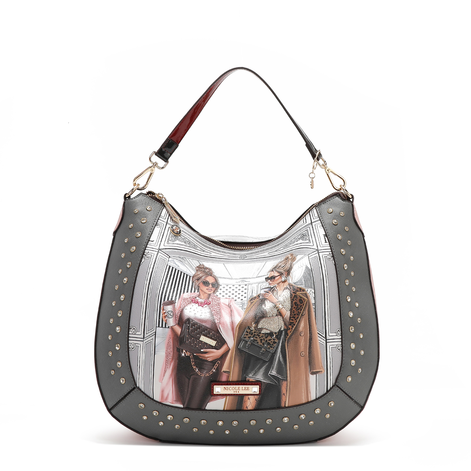 Foto 2 pulgar | Bolsa Hobo Nicole Lee Print Ladies Night Aplicaciones Fw24