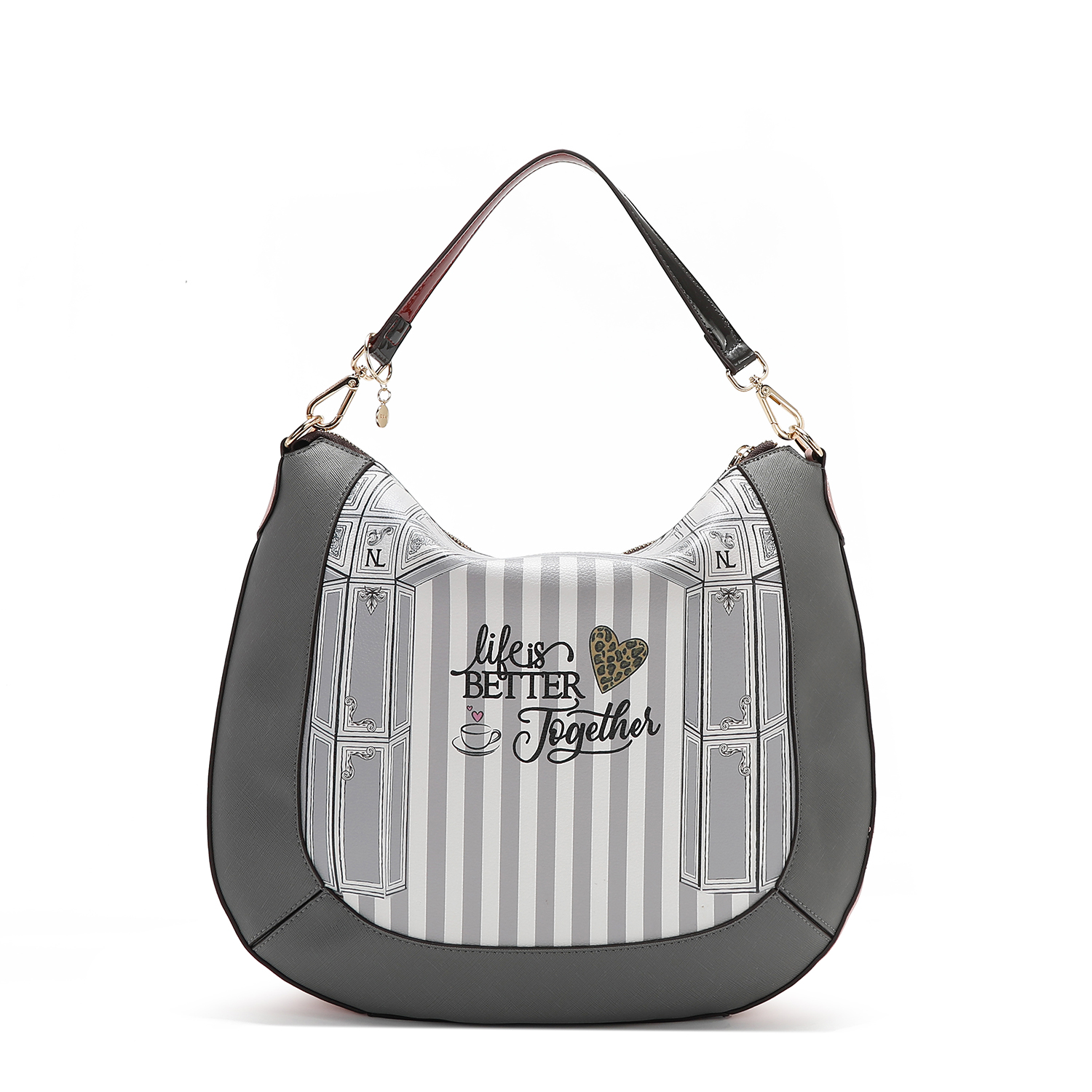 Foto 3 pulgar | Bolsa Hobo Nicole Lee Print Ladies Night Aplicaciones Fw24