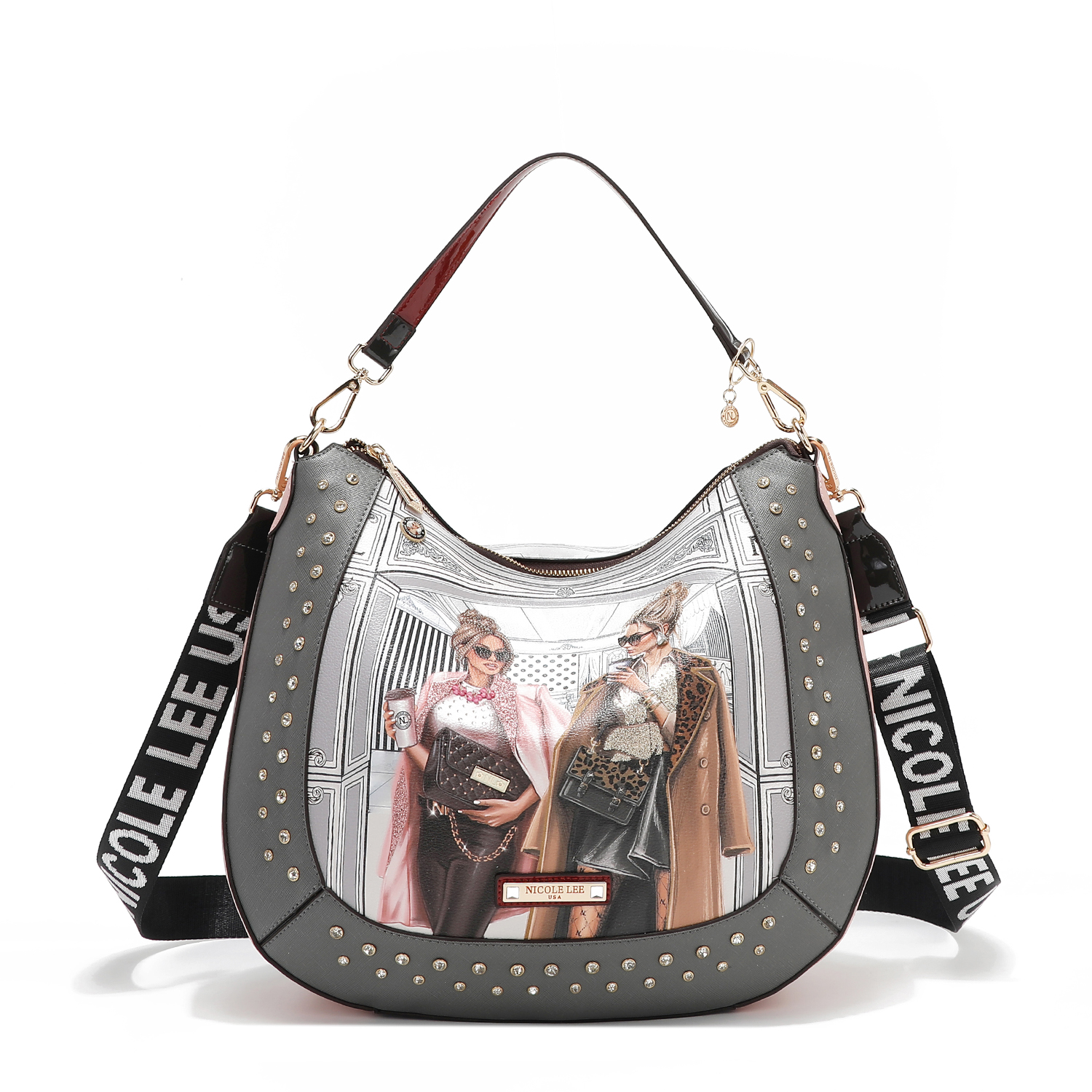 Foto 4 pulgar | Bolsa Hobo Nicole Lee Print Ladies Night Aplicaciones Fw24