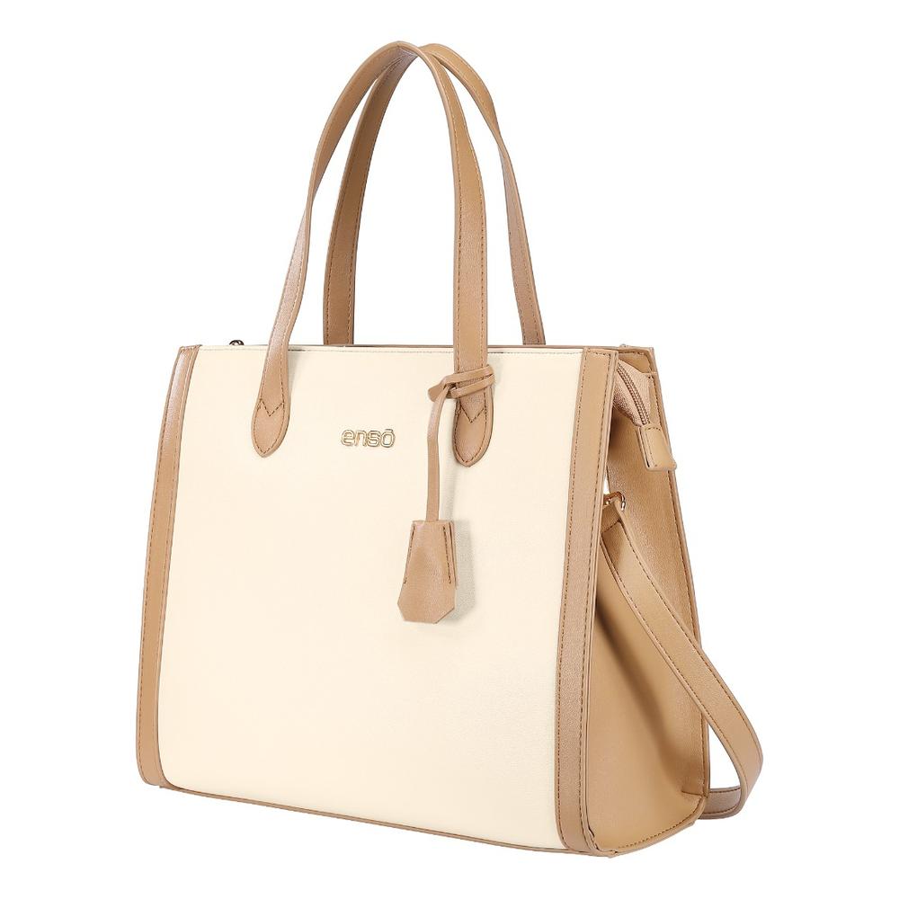 Foto 3 pulgar | Bolsa Tote Enso Soleil Chic Mujer Eb2432ttbe12 Beige/camel Beige