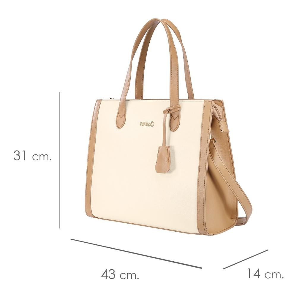 Foto 7 pulgar | Bolsa Tote Enso Soleil Chic Mujer Eb2432ttbe12 Beige/camel Beige