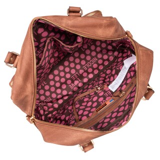 Foto 3 | Bolsa Cuadrada Nicole Lee de Mezclilla y Parches Bordados con Asa Doble y Correa Ajustable