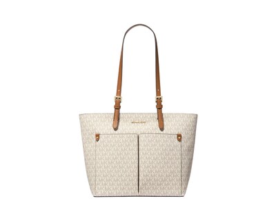 Foto 1 | Bolsa Michael Kors Jet Set Medium Logo Pocket Tote Bag 35f3gtvt3b Blanco