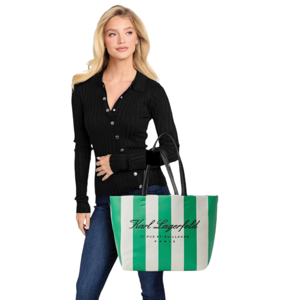 Foto 5 | Bolsa Shoulder Karl Lagerfeld Verde París