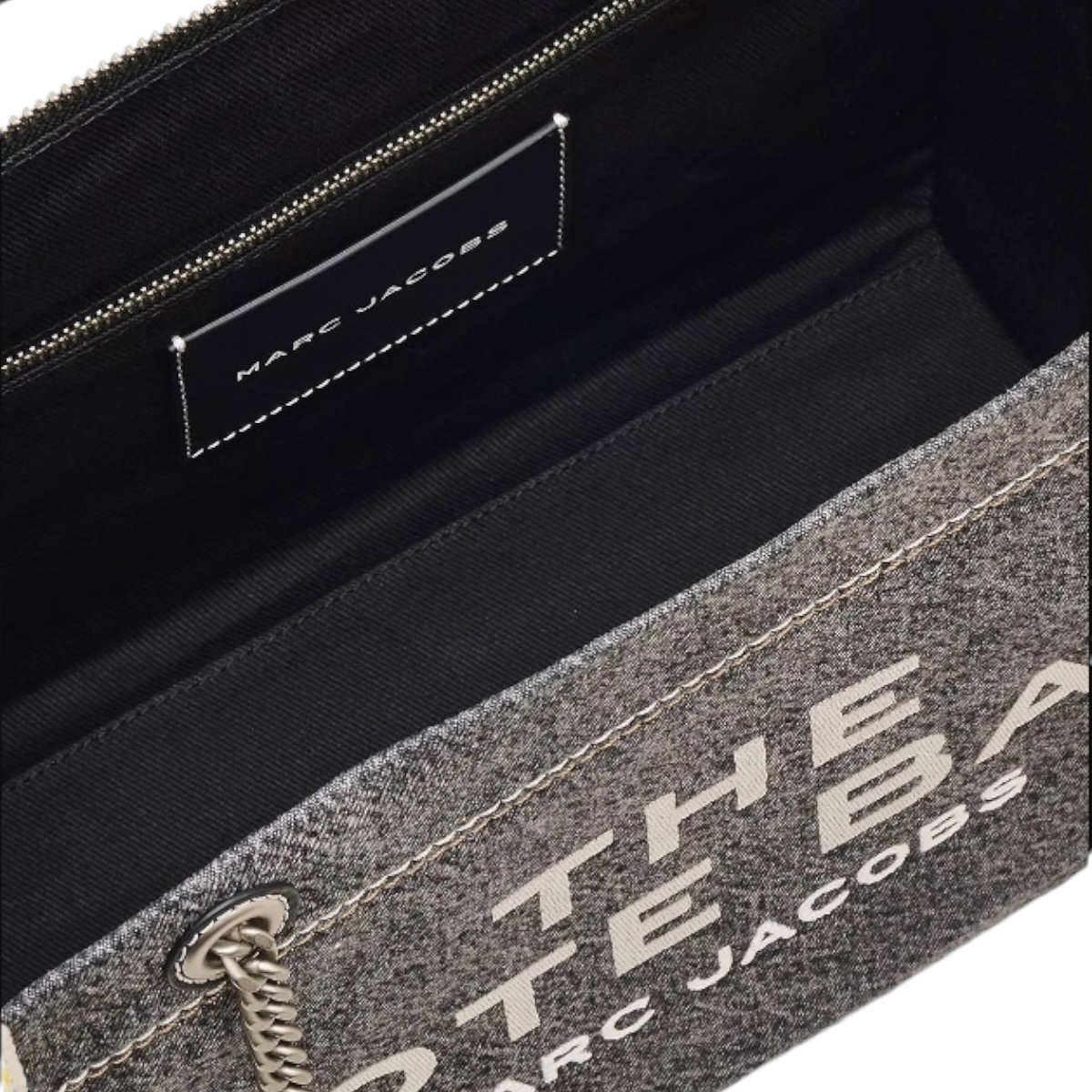 Foto 5 pulgar | Bolso The Marc Jacobs Denim Chain Tote Small Black