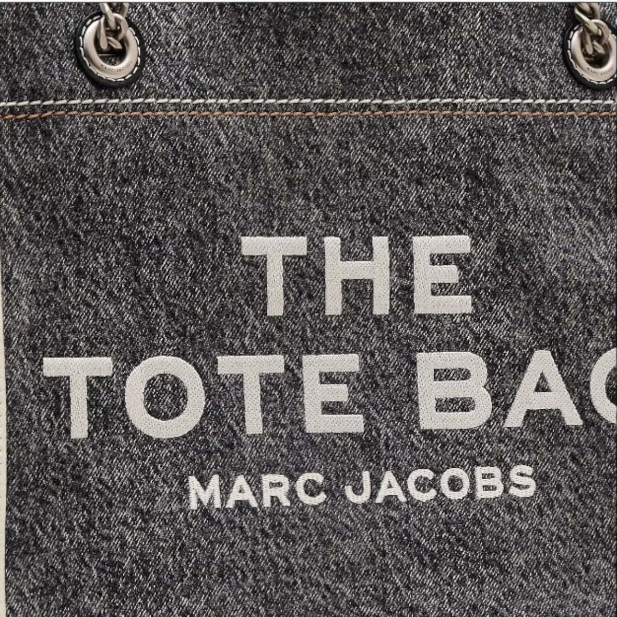 Foto 7 pulgar | Bolso The Marc Jacobs Denim Chain Tote Small Black
