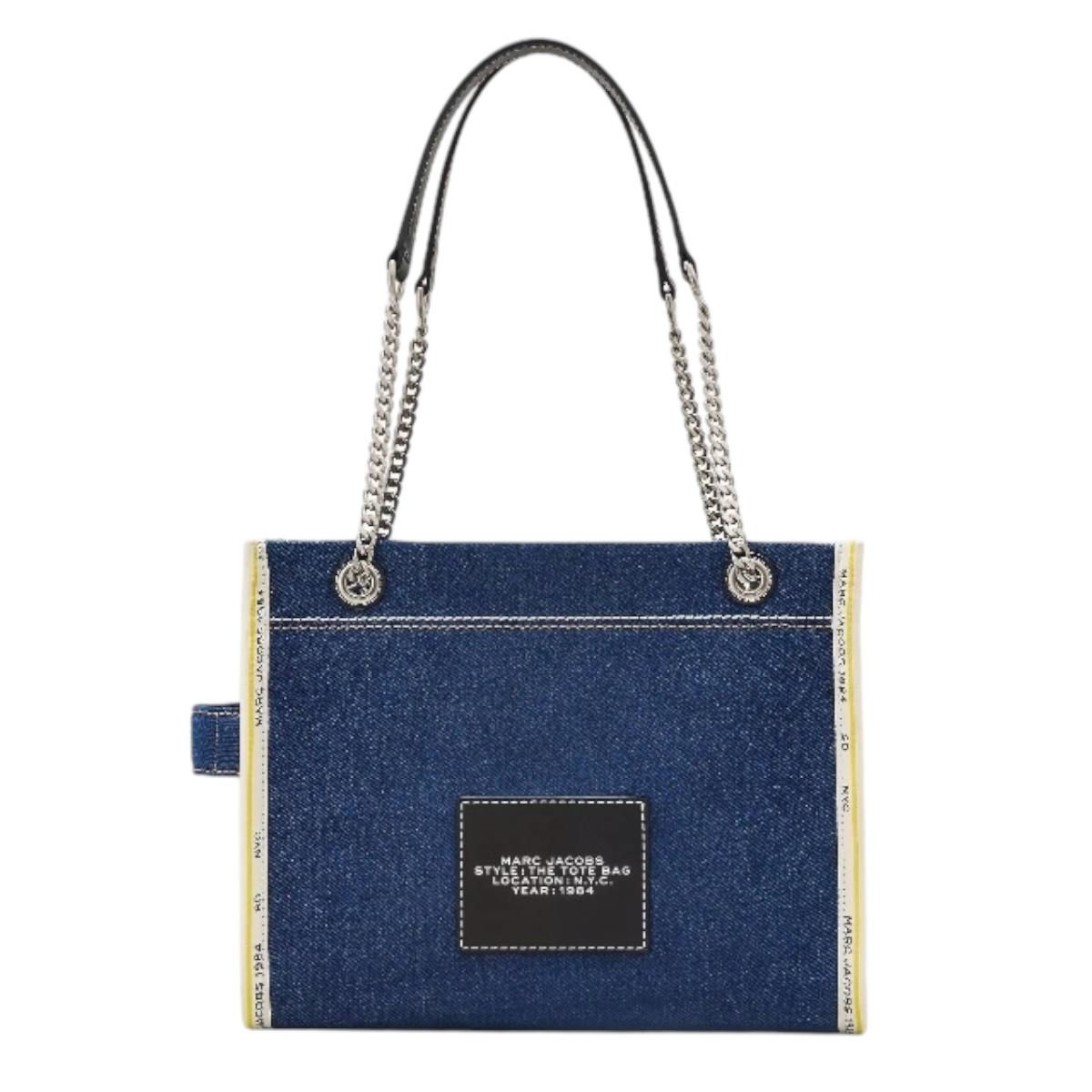 Foto 3 pulgar | Bolso  The Marc Jacobs Denim Chain Tote Small Blue