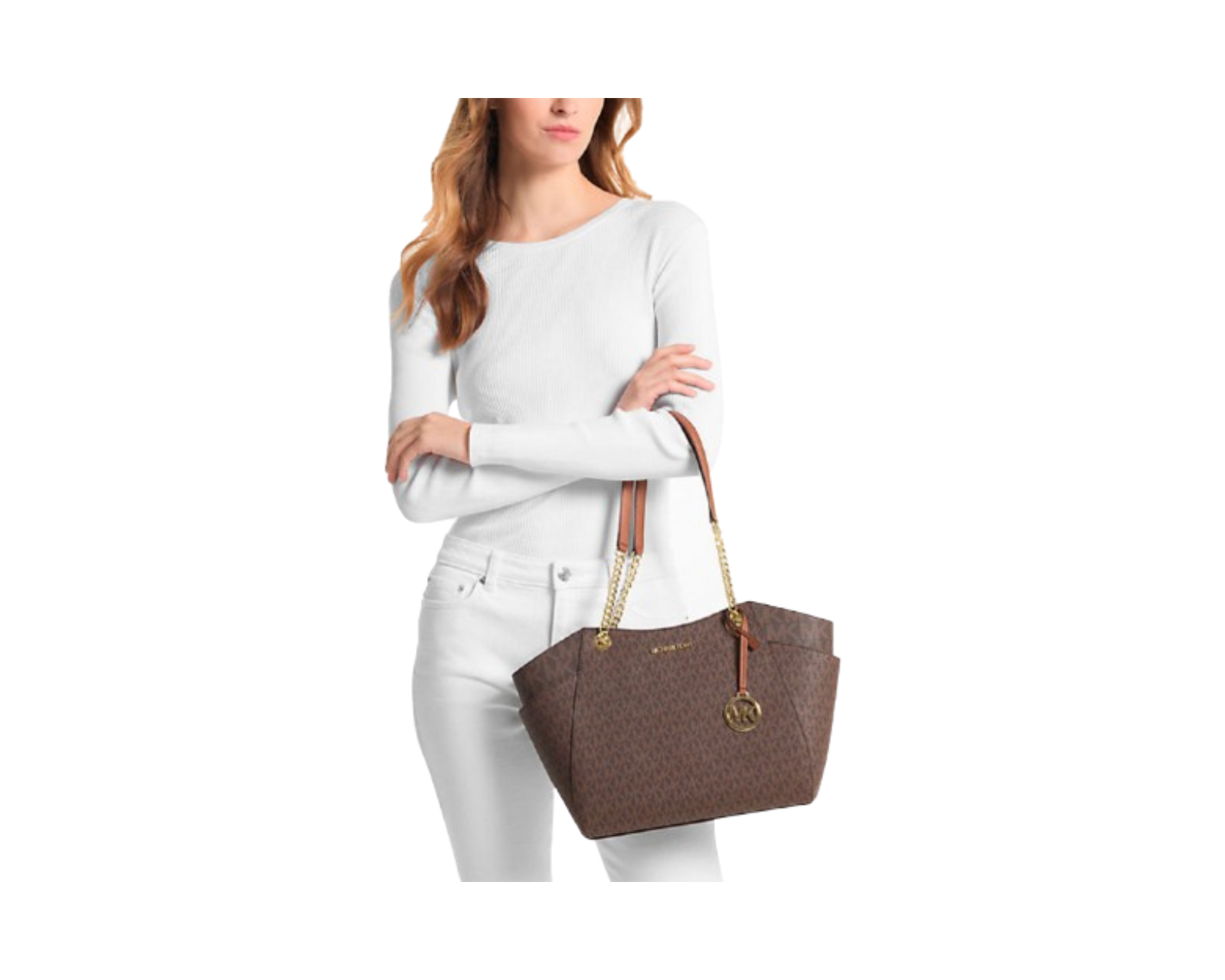 Foto 4 pulgar | Bolsa Michael Kors Jet Set Logo Shoulder 35s4gtvt3b Color Café